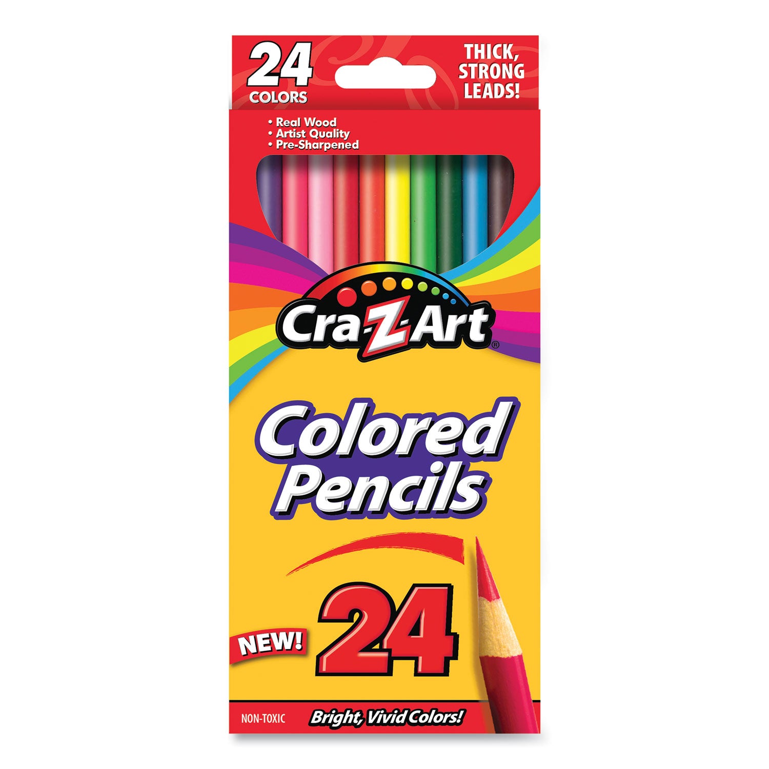 Colored Pencils, 24 Assorted Lead and Barrel Colors, 24/Set - 1