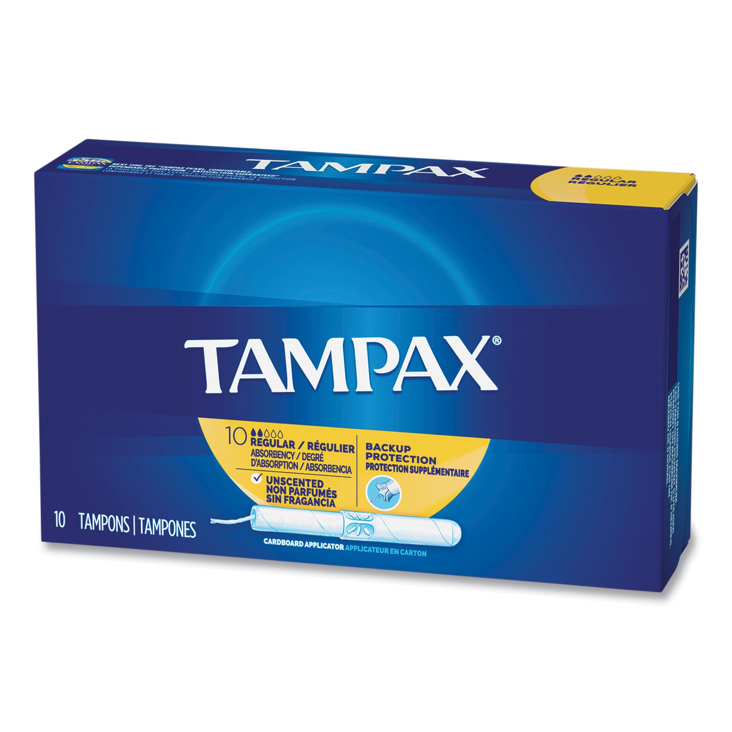 Cardboard Applicator Tampons, Regular, 10/Box