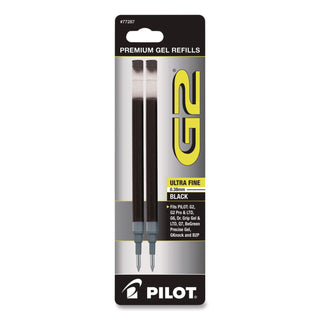 Refill for Pilot G2 Gel Ink Pens, Ultra-Fine Conical Tip, Black Ink, 2/Pack