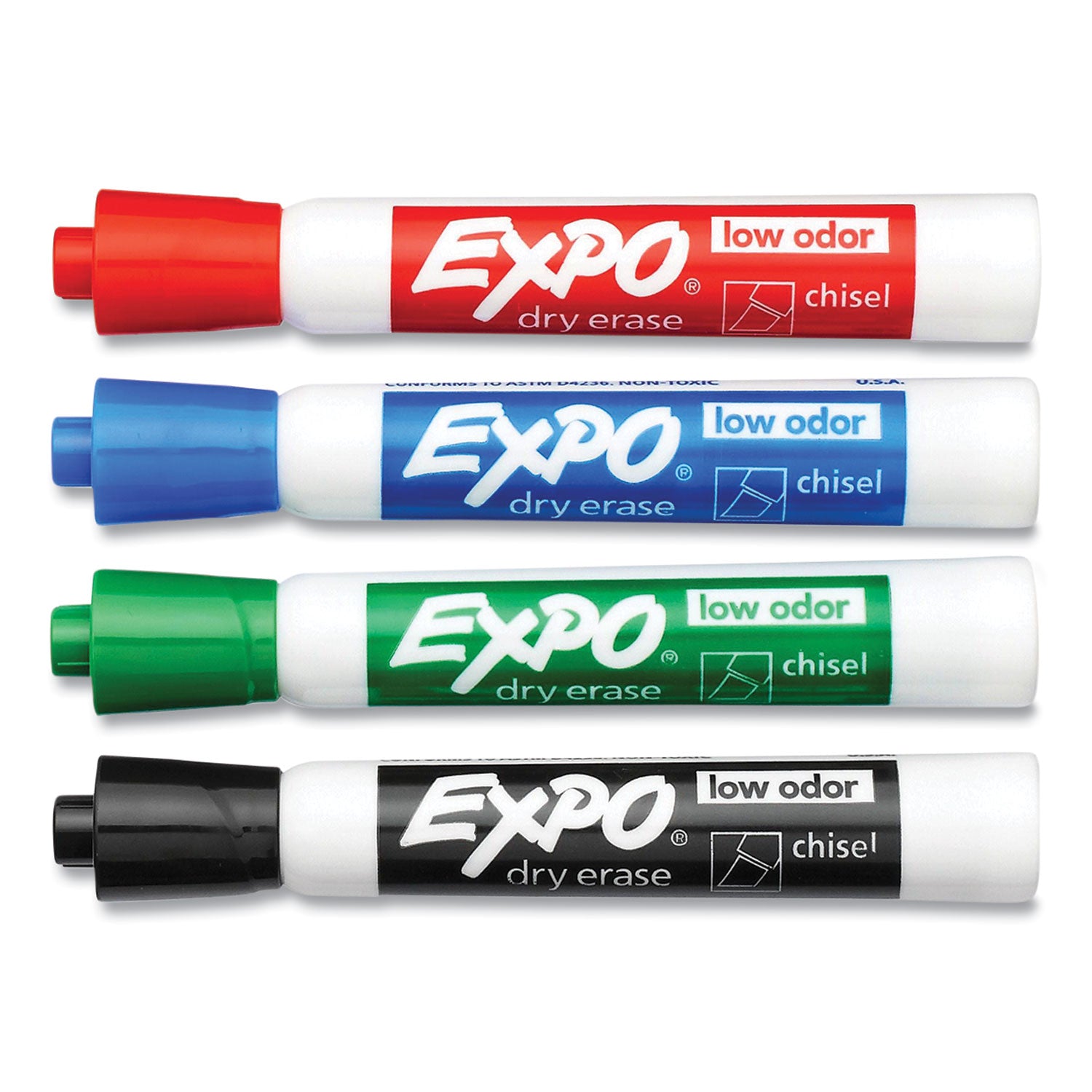 low-odor-dry-erase-marker-peggable-card-broad-chisel-tip-assorted-colors-4-pack_san80174pk - 1