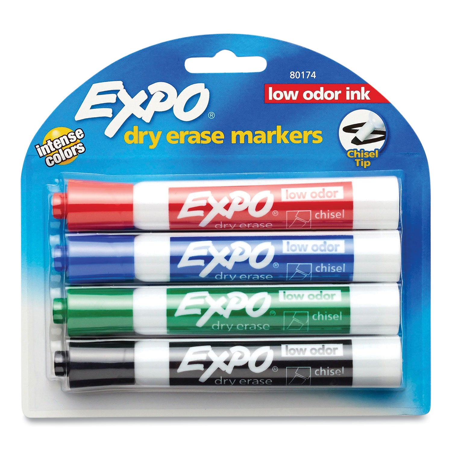 low-odor-dry-erase-marker-peggable-card-broad-chisel-tip-assorted-colors-4-pack_san80174pk - 2