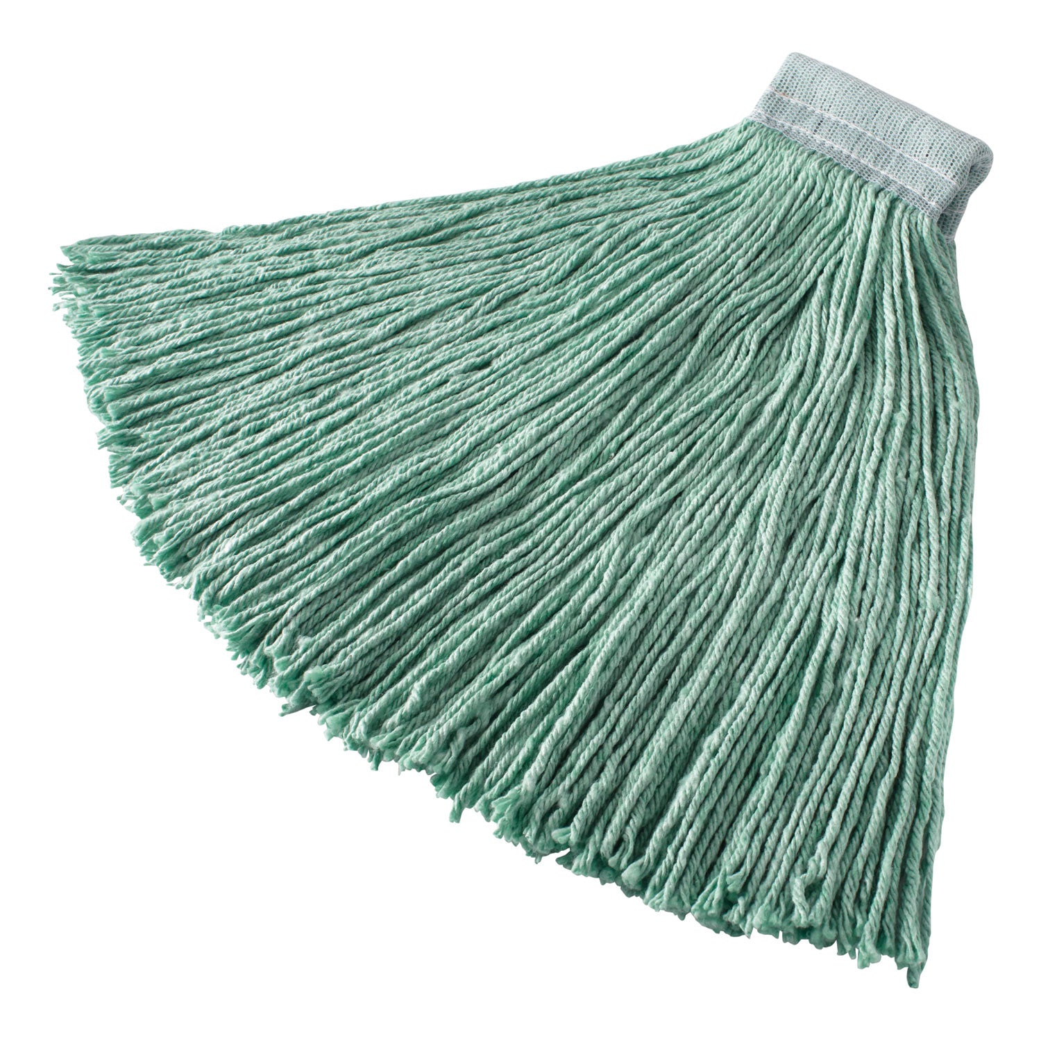 non-launderable-cotton-synthetic-cut-end-wet-mop-heads-24-oz-green-5-white-headband_rcpf13700gr00 - 1