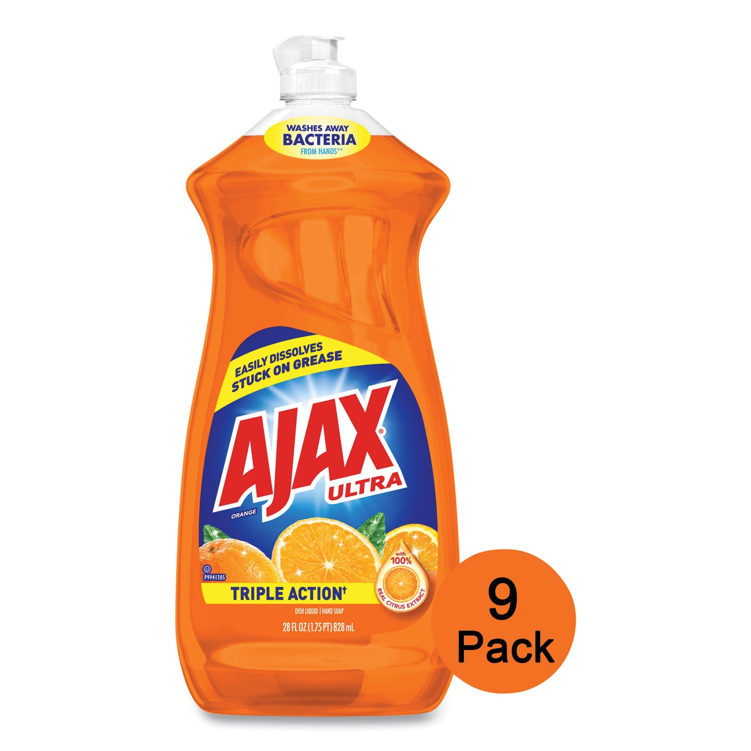 Dish Detergent, Liquid, Orange Scent, 28 oz Bottle, 9/Carton