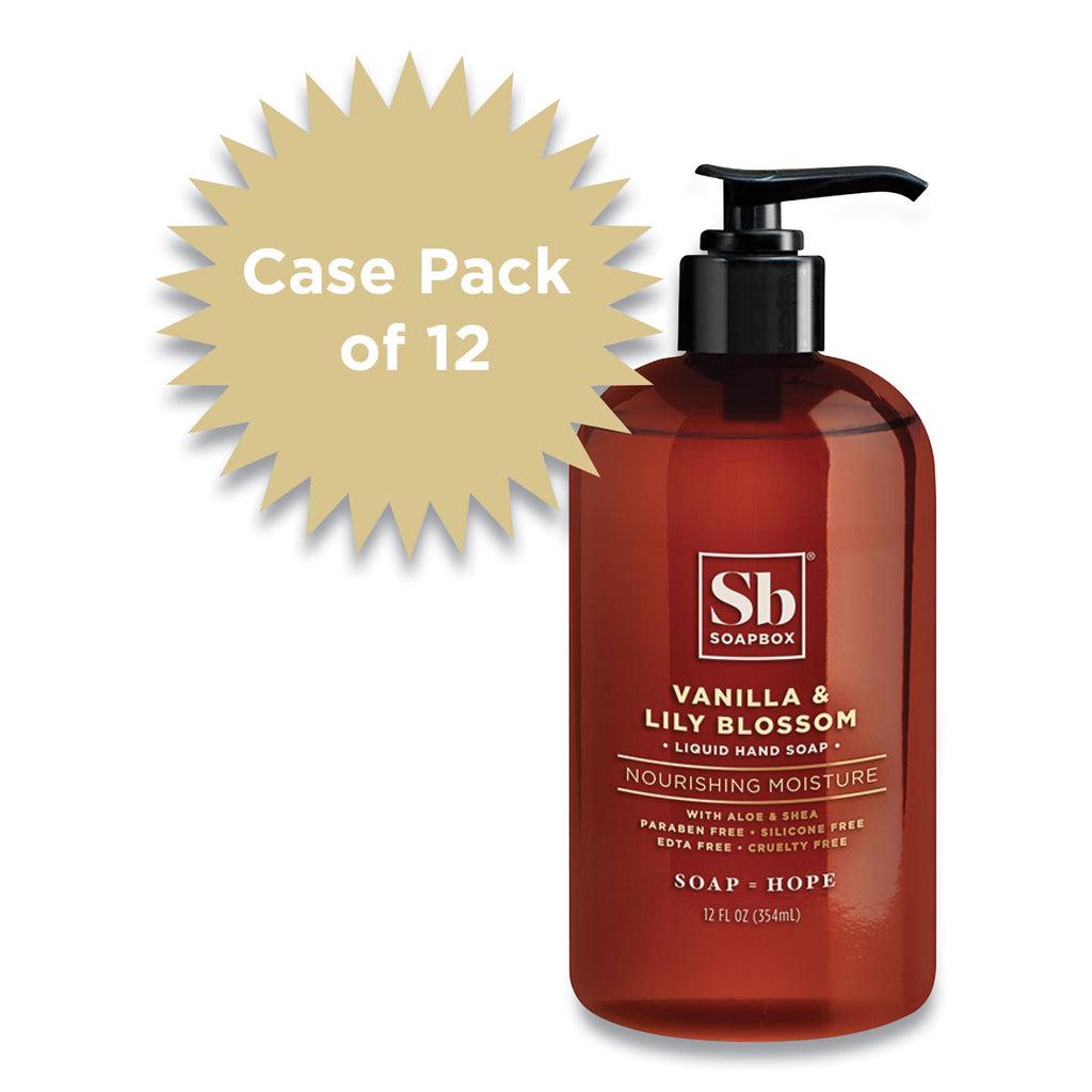 Hand Soap, Vanilla and Lily Blossom, 12 oz Pump Bottle, 12/Carton
