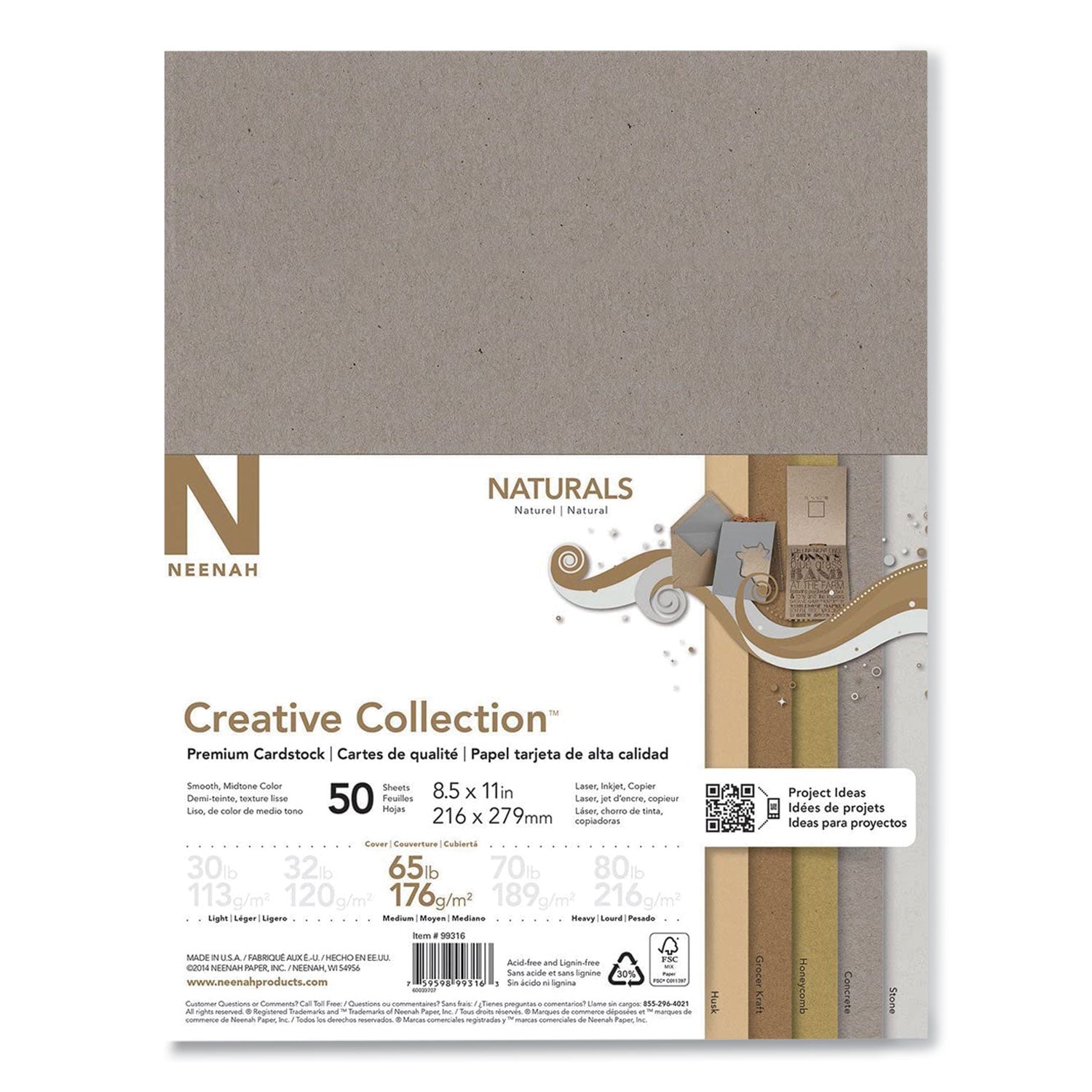 creative-collection-premium-cardstock-65-lb-cover-weight-85-x-11-assorted-naturals-50-pack_nee99316ma - 1
