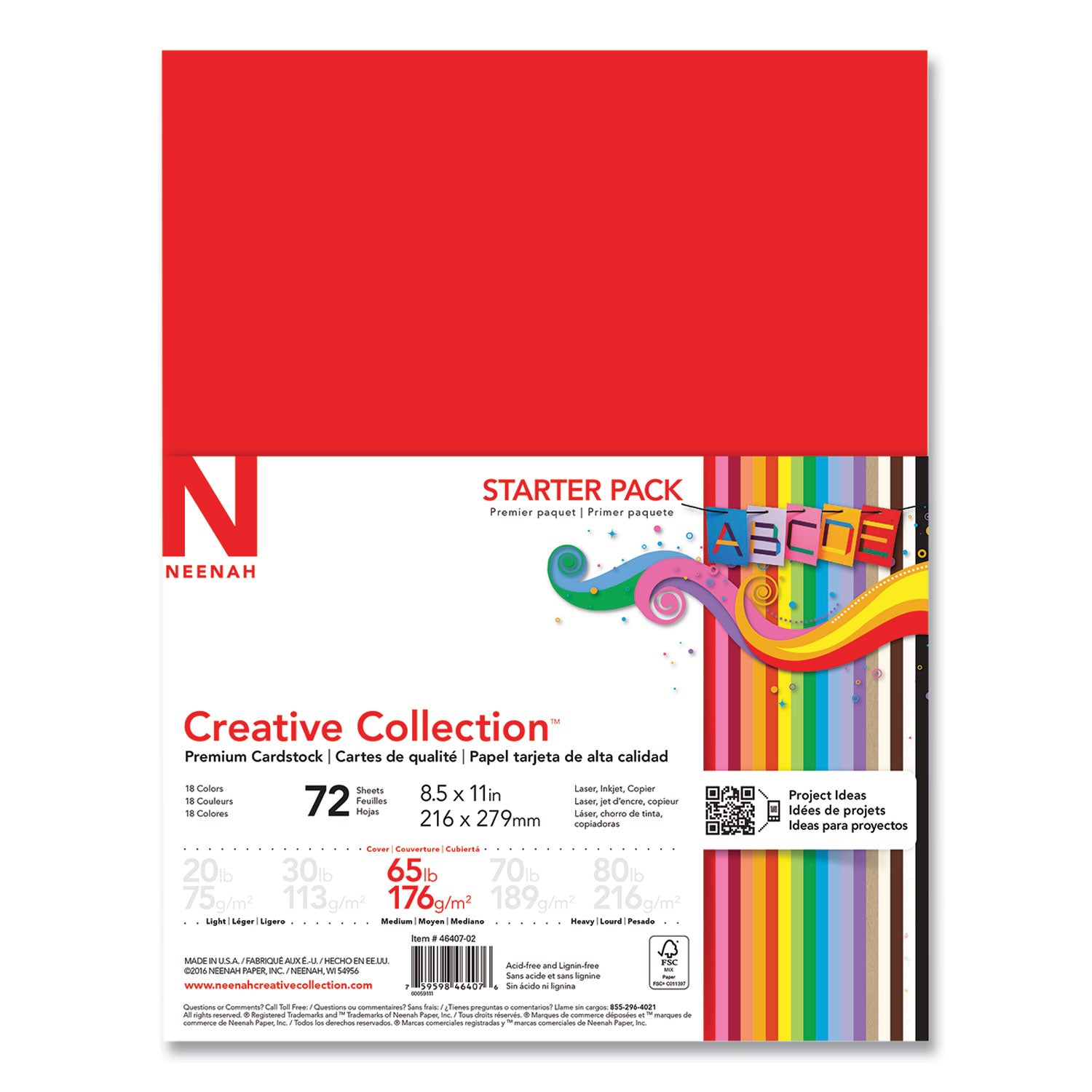 creative-collection-premium-cardstock-65-lb-cover-weight-85-x-11-assorted-starter-pack-72-pack_nee4640702 - 1
