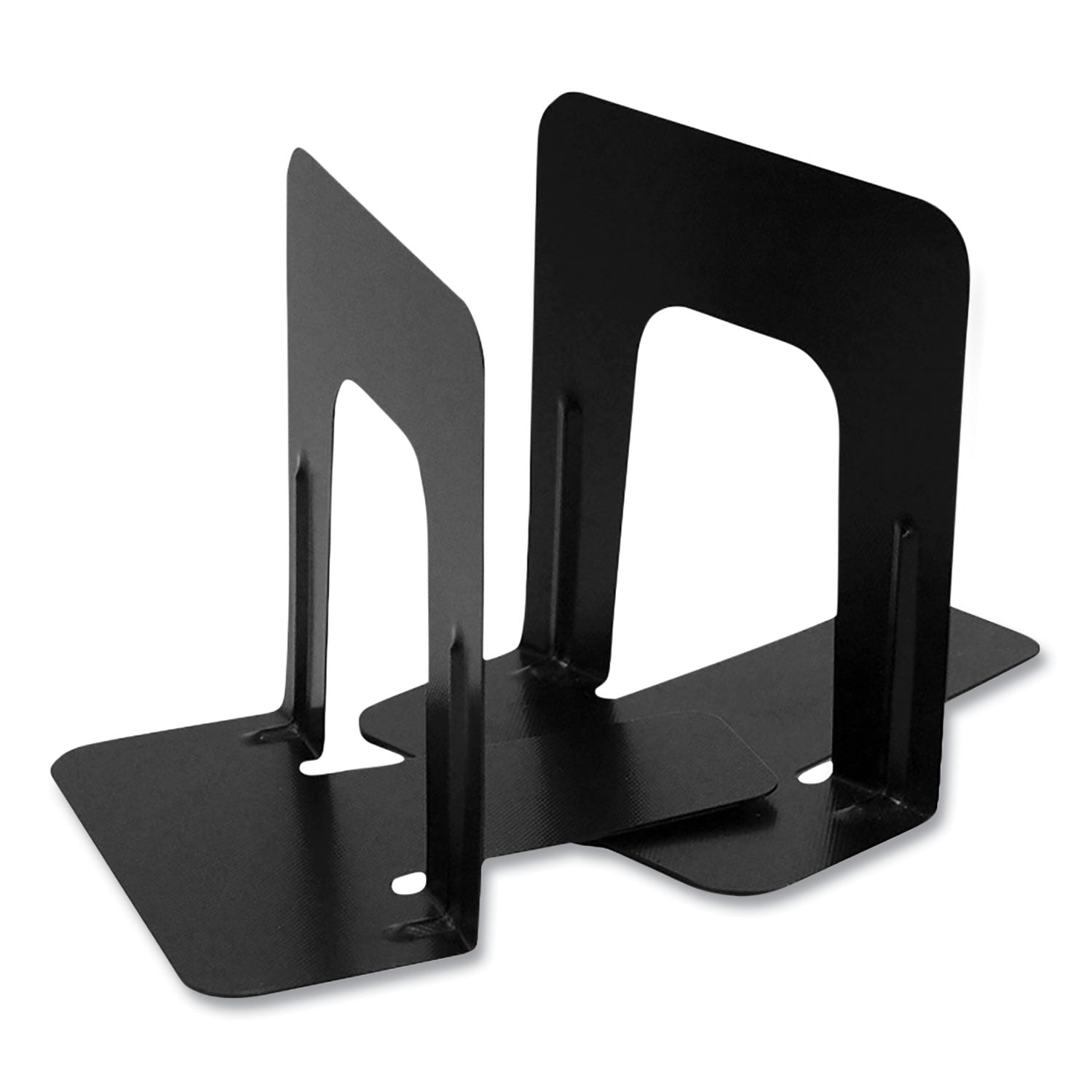 Steel Bookends, Nonskid, 4.75 x 5.13 x 5, Black, 1 Pair - 