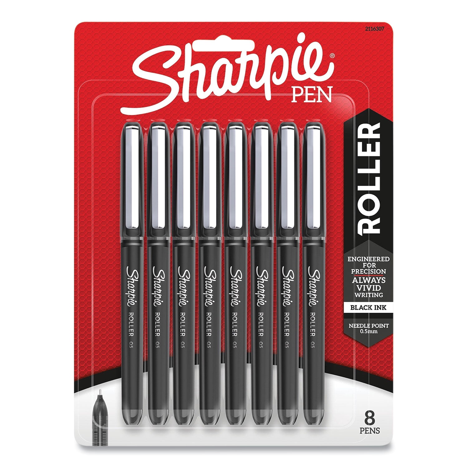 professional-design-roller-ball-pen-stick-fine-05-mm-black-ink-black-barrel-8-pack_san2116307 - 1
