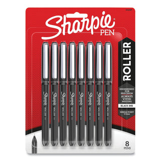 professional-design-roller-ball-pen-stick-fine-05-mm-black-ink-black-barrel-8-pack_san2116307 - 1
