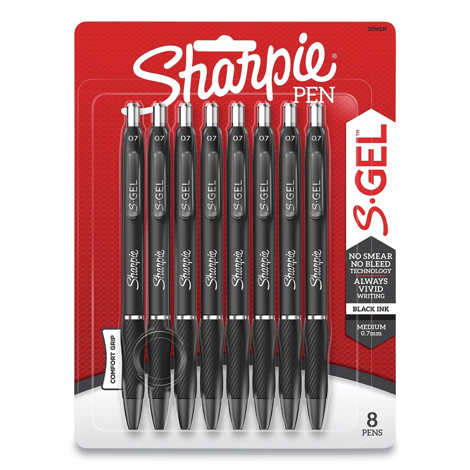 s-gel-high-performance-gel-pen-retractable-medium-07-mm-black-ink-black-barrel-8-pack_san2096139 - 1