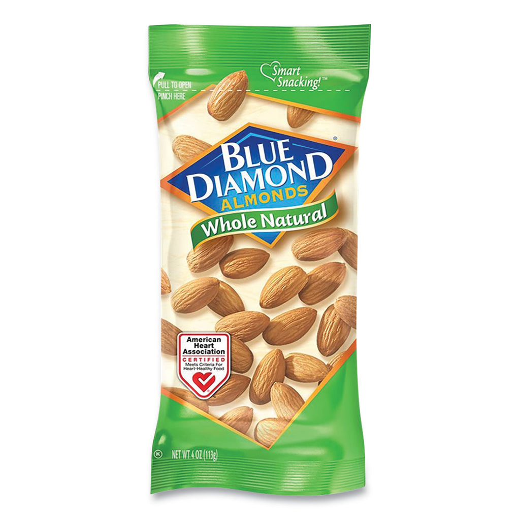 Whole Natural Almonds, 4 oz Bag, 12 Bags/Box