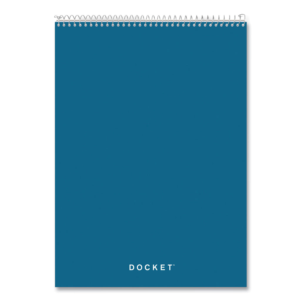 Docket Ruled Wirebound Pad with Cover, Wide/Legal Rule, Blue Cover, 70 White 8.5 x 11.75 Sheets - 