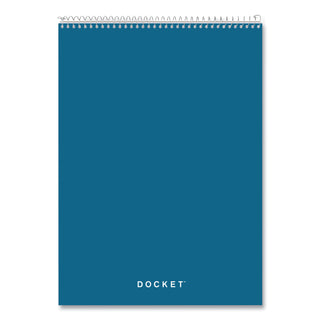 Docket Ruled Wirebound Pad with Cover, Wide/Legal Rule, Blue Cover, 70 White 8.5 x 11.75 Sheets - 