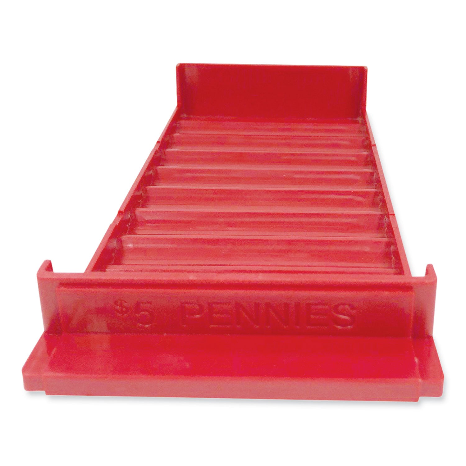 stackable-plastic-coin-tray-pennies-10-compartments-stackable-375-x-115-x-15-red-2-pack_cnk560560 - 1