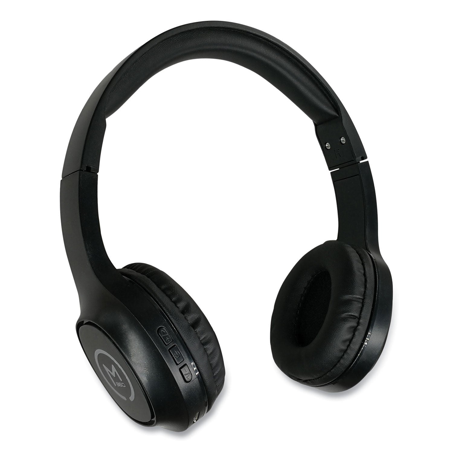 TREMORS Stereo Wireless Headphones with Microphone, 3 ft Cord, Black