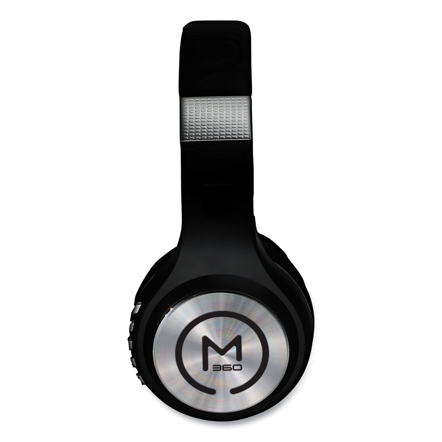 SERENITY Stereo Wireless Headphones with Microphone, 3 ft Cord, Black/Silver