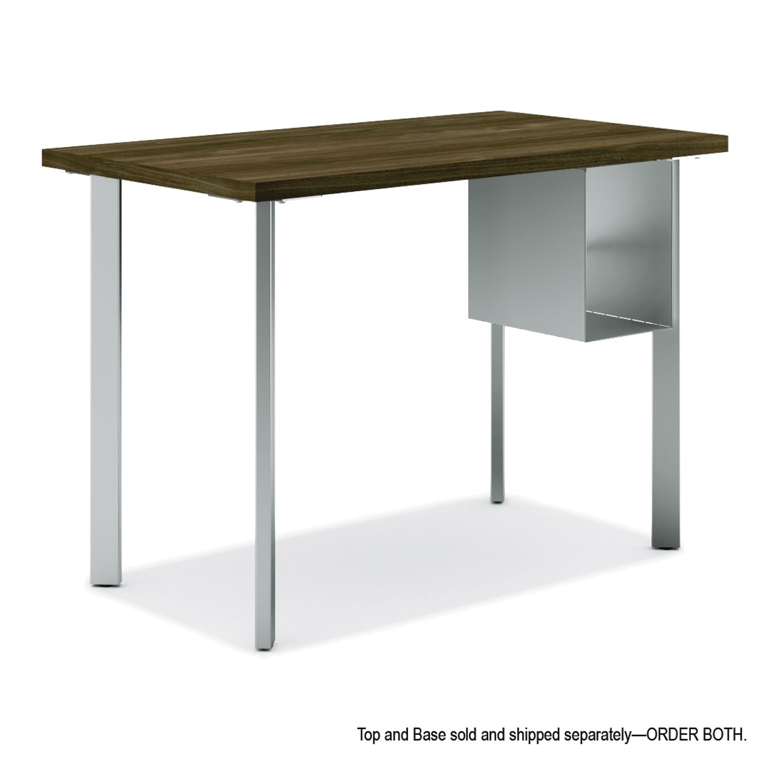 Coze Writing Desk Worksurface, Rectangular, 42" x 24", Florence Walnut