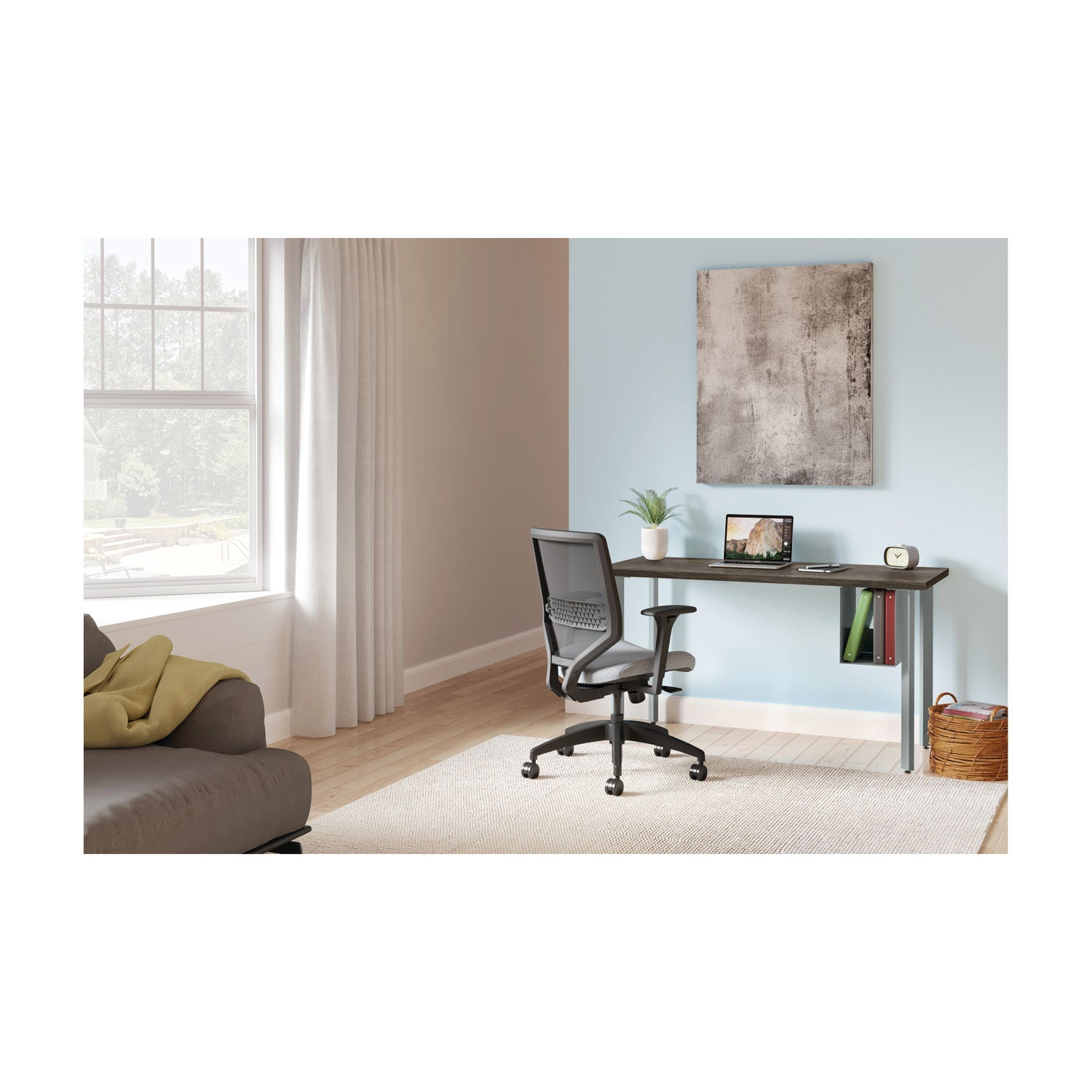 Coze Writing Desk Worksurface, Rectangular, 54" x 24", Florence Walnut