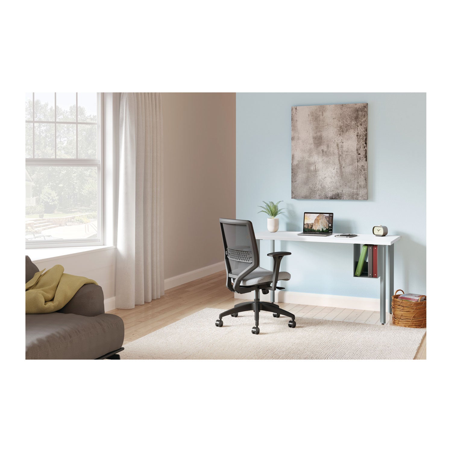 Coze Writing Desk Worksurface, Rectangular, 48" x 24", Designer White