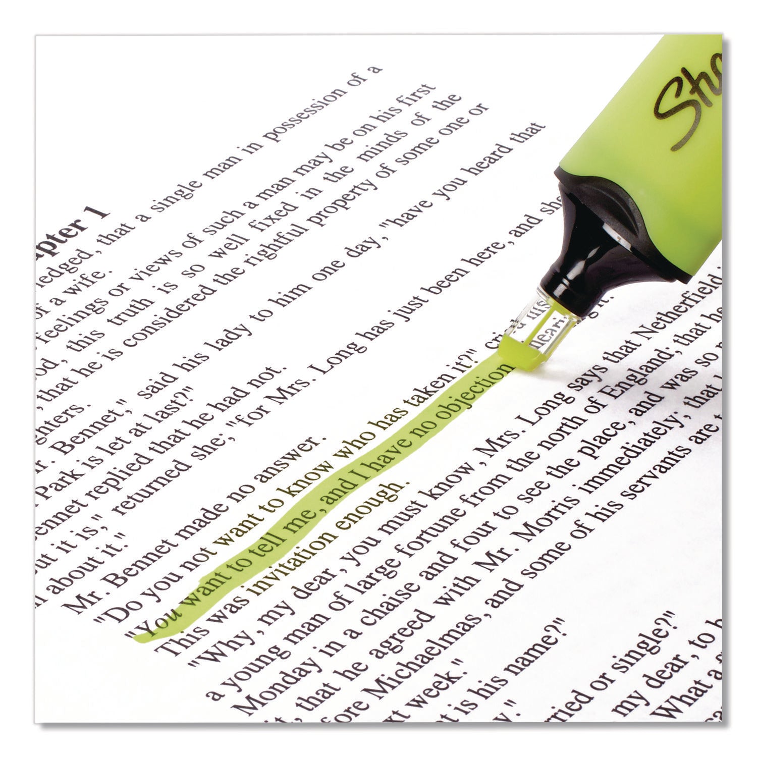 Clearview Tank-Style Highlighter, Assorted Ink Colors, Chisel Tip, Assorted Barrel Colors, 3/Pack