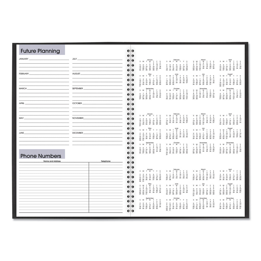DayMinder Monthly Planner, Ruled Blocks, 12 x 8, Black Cover, 14-Month (Dec to Jan): 2023 to 2025