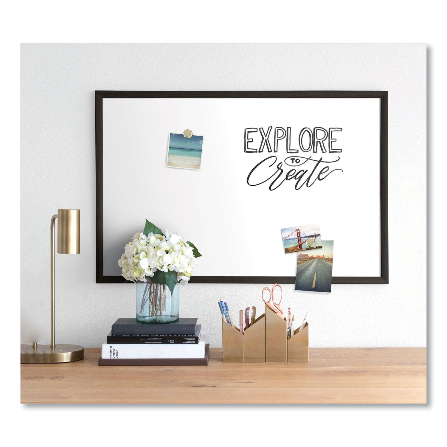 magnetic-dry-erase-board-with-wood-frame-35-x-23-white-surface-black-frame_ubr311u0001 - 2