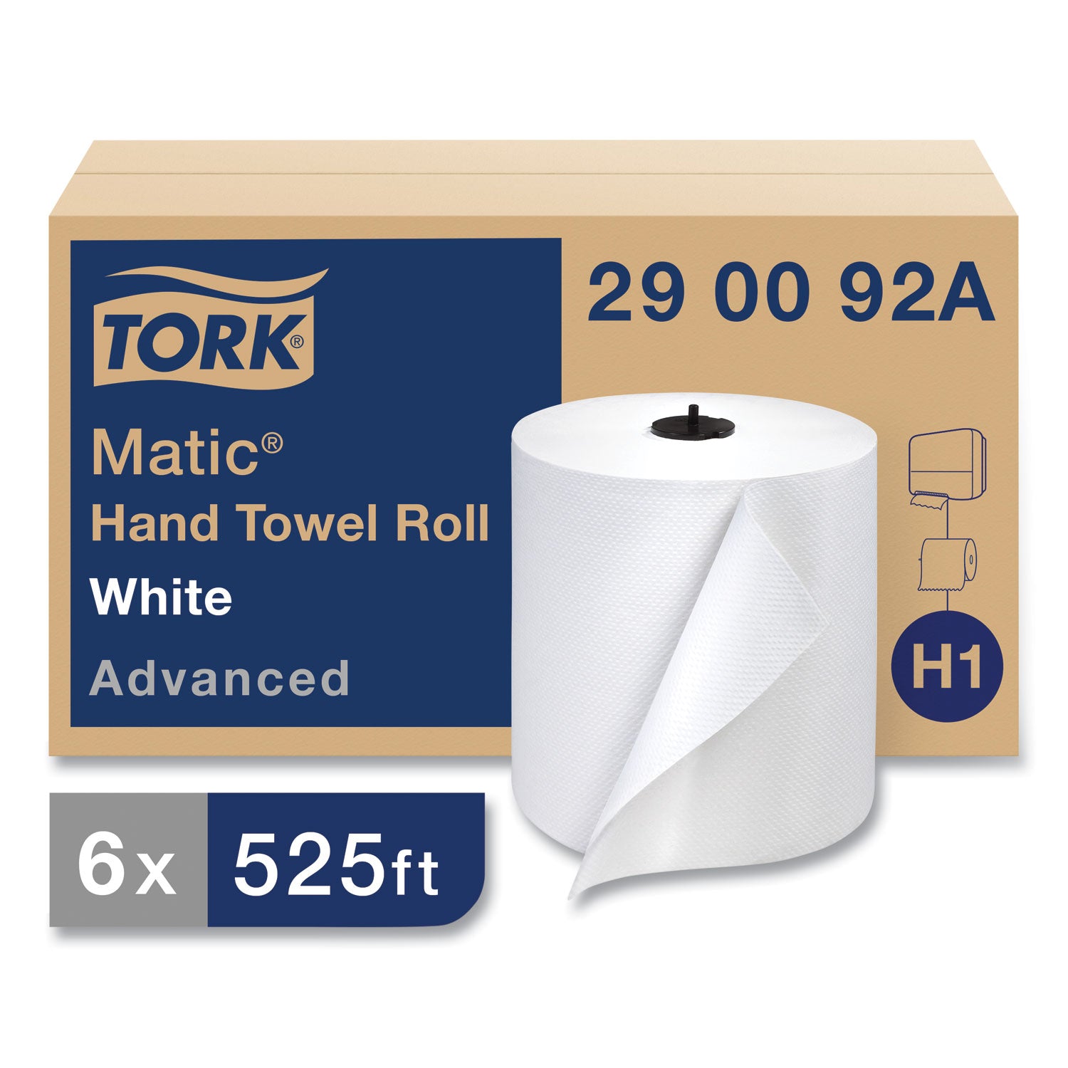 advanced-matic-hand-towel-roll-2-ply-77-x-525-ft-white-643-roll-6-rolls-carton_trk290092a - 1