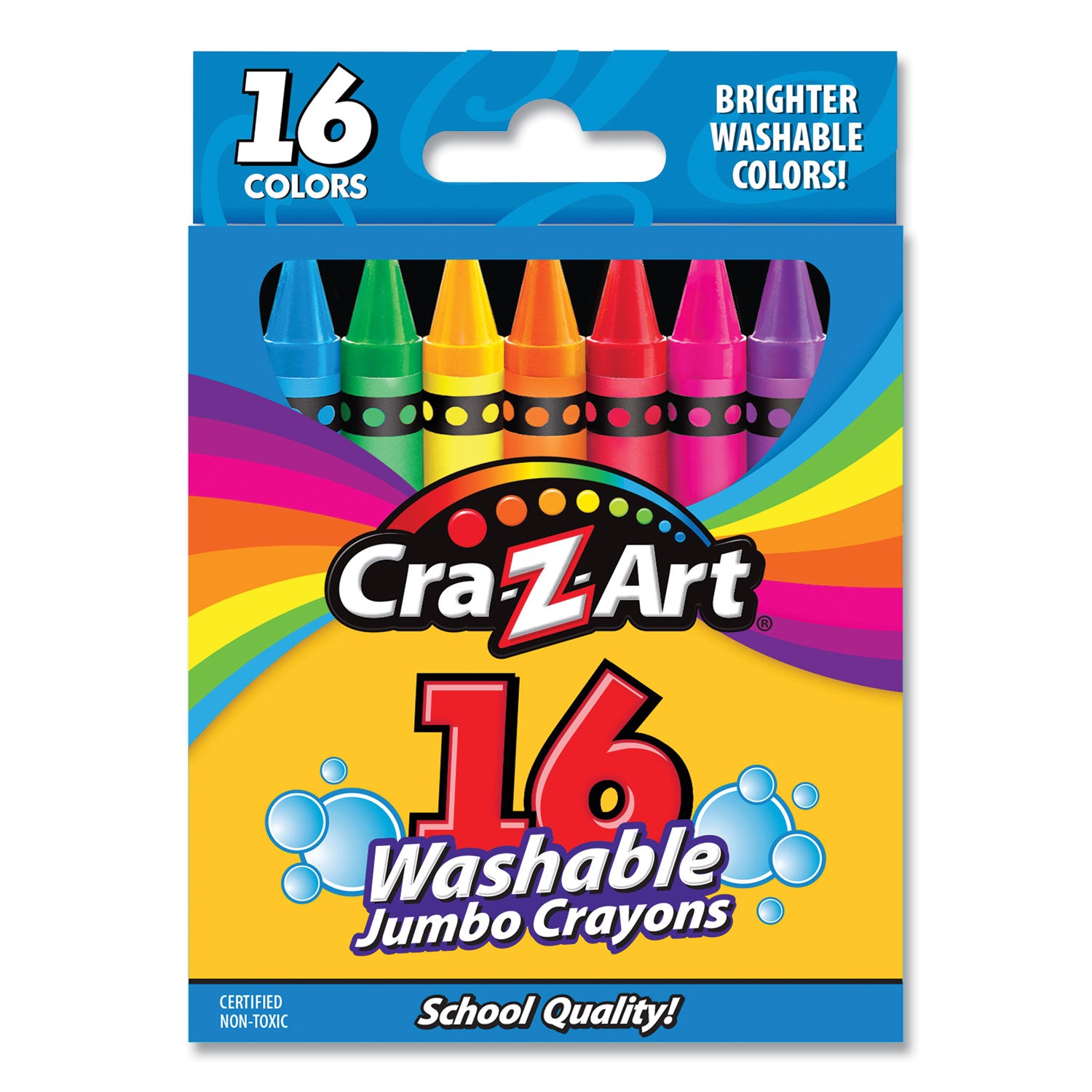 Washable Jumbo Crayons, 16 Assorted Colors, 16/Pack - 1