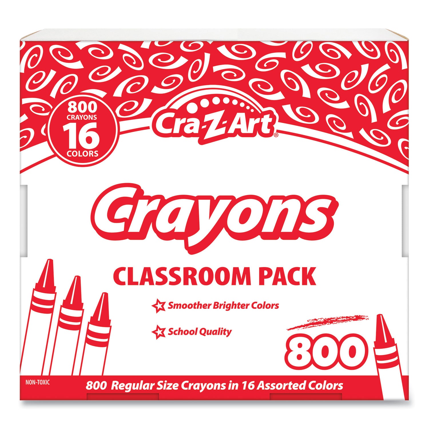 Crayons, 16 Assorted Colors, 800/Pack - 1