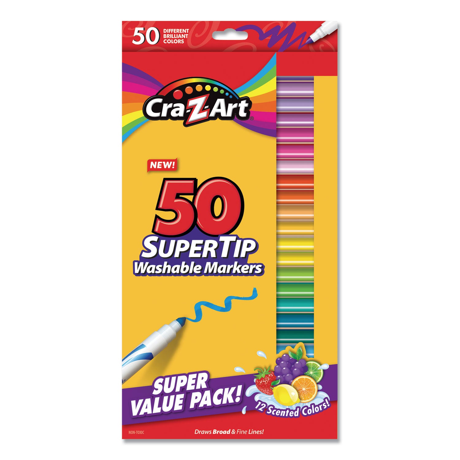 washable-supertip-markers-fine-broad-bullet-tips-assorted-colors-50-set_cza01328wm14 - 1