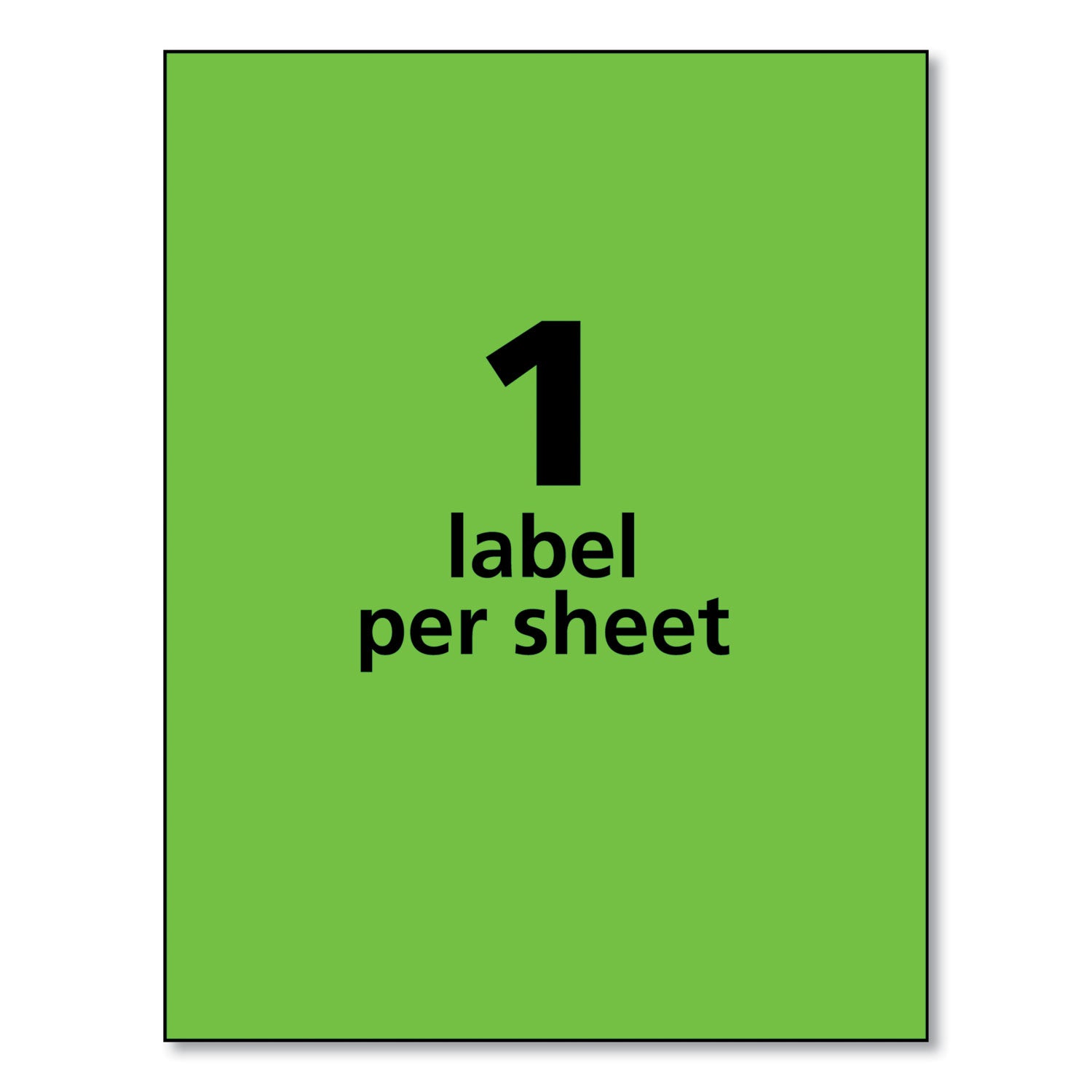 High-Visibility Permanent Laser ID Labels, 8.5 x 11, Neon Green, 100/Box - 