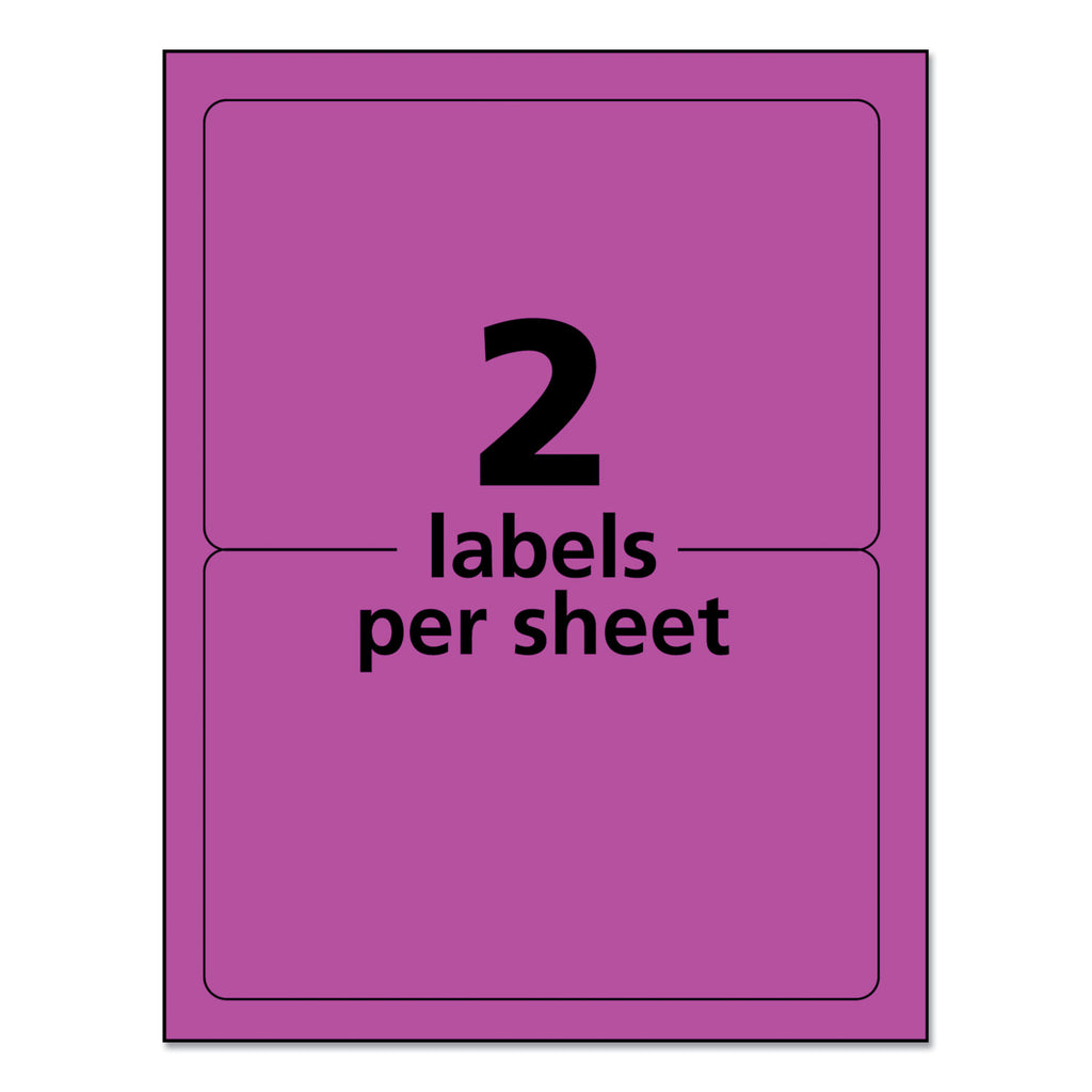 High-Visibility Permanent Laser ID Labels, 5.5 x 8.5, Neon Magenta, 200/Box