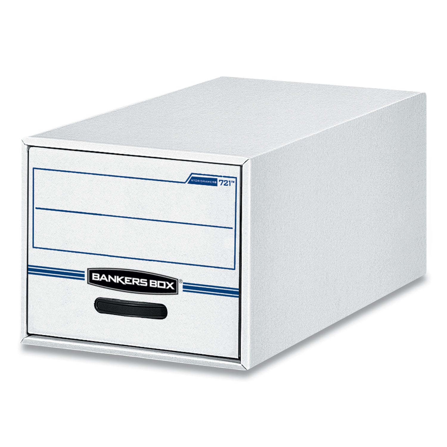 STOR/DRAWER Basic Space-Savings Storage Drawers, Legal Files, 16.75" x 19.5" x 11.5", White/Blue, 6/Carton - 