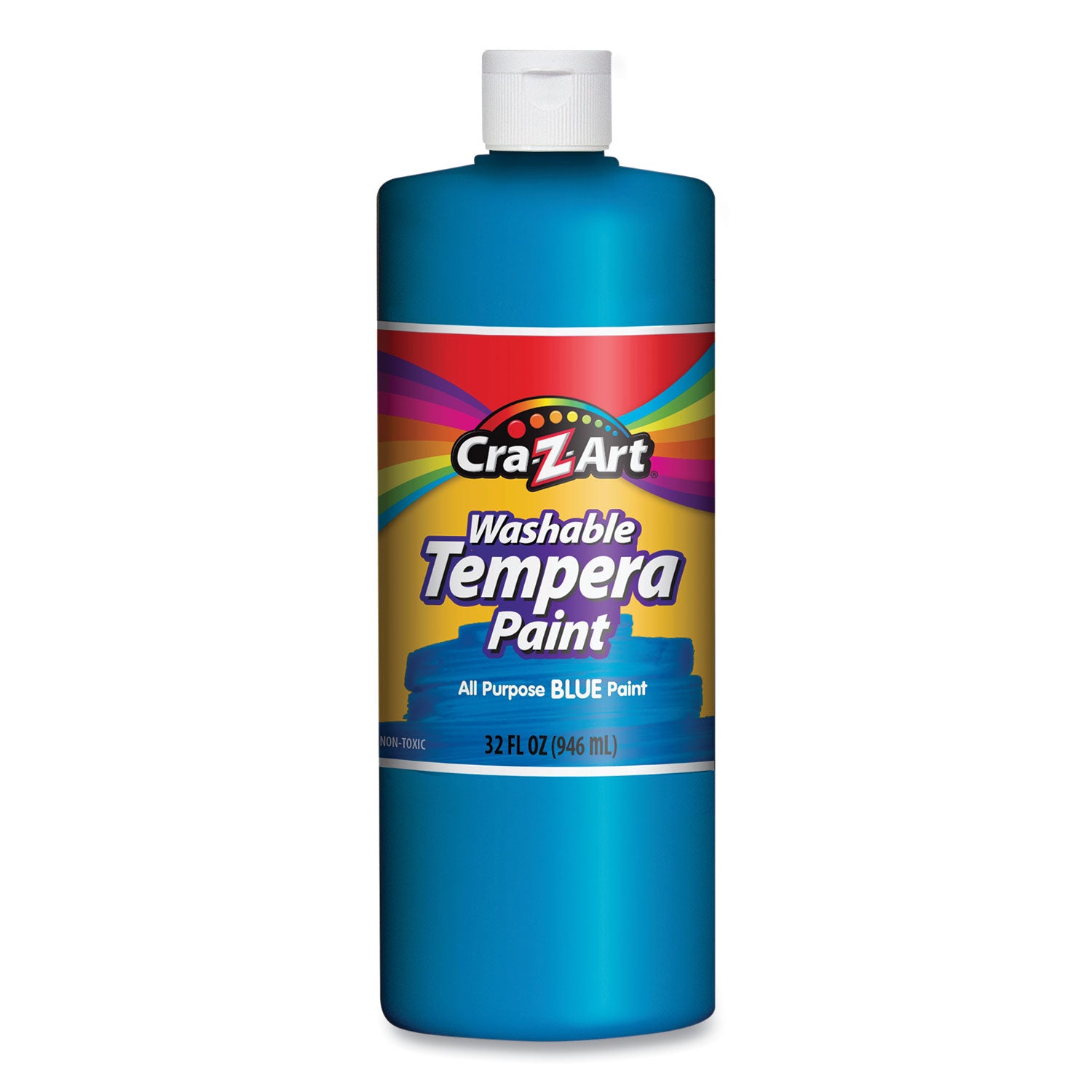 Washable Tempera Paint, Blue, 32 oz Bottle - 1