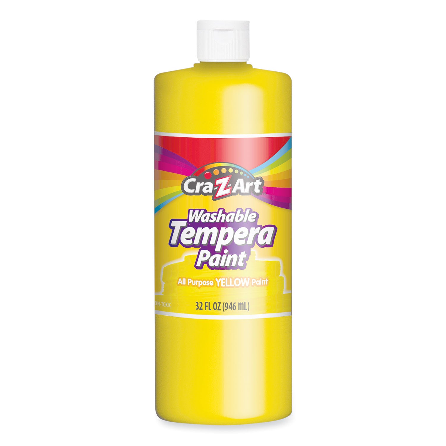 Washable Tempera Paint, Yellow, 32 oz Bottle - 1