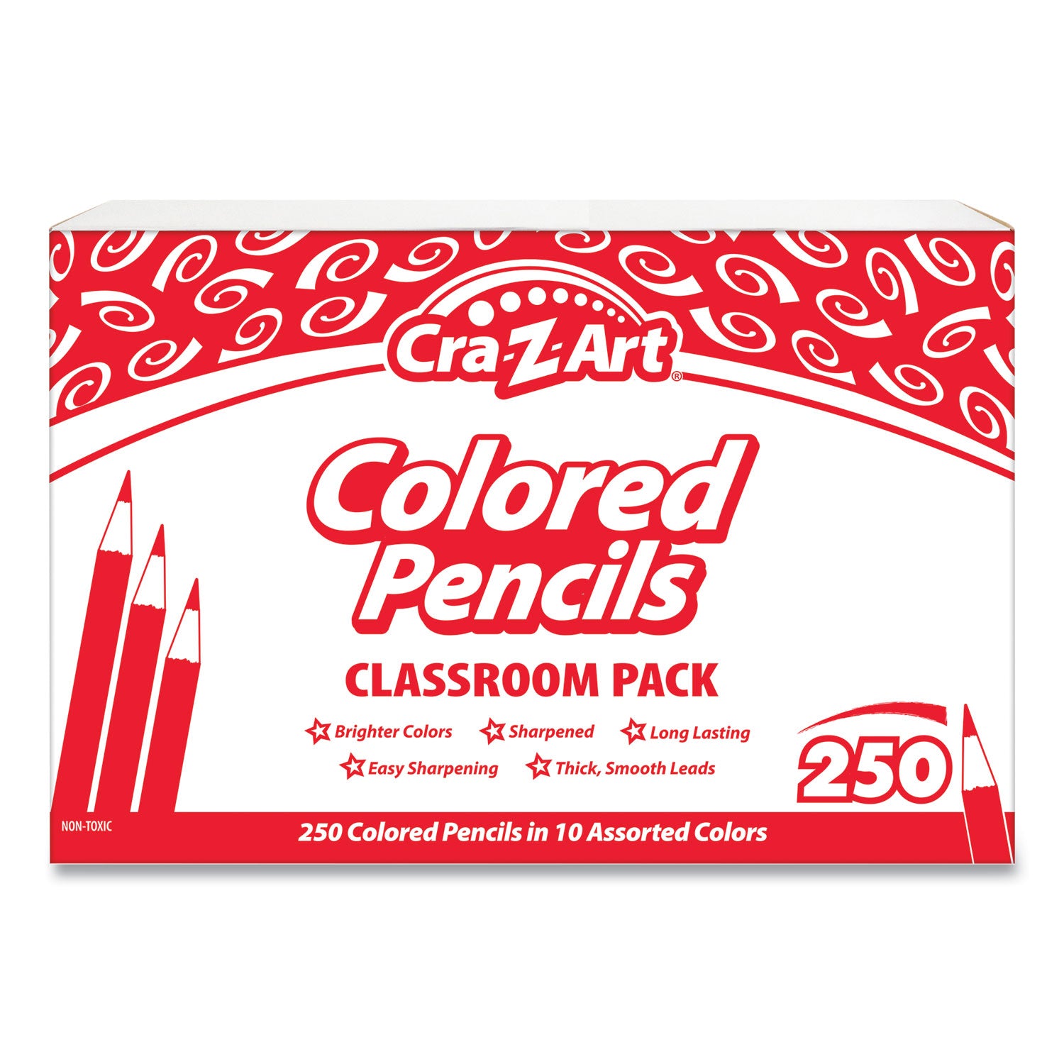 Colored Pencils Classpack, 10 Assorted Lead and Barrel Colors, 10 Pencils/Set, 25 Sets/Carton - 1