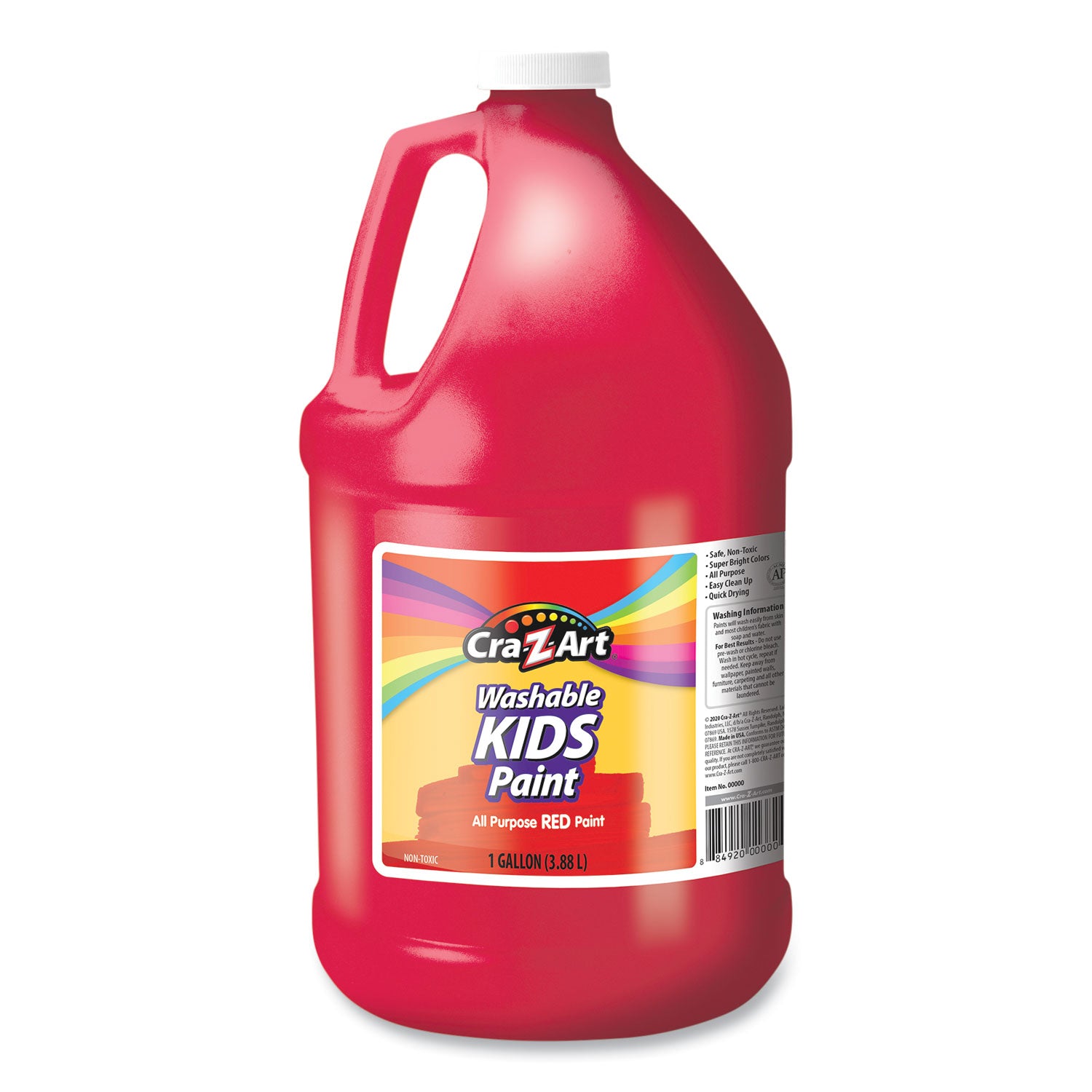 Washable Kids Paint, Red, 1 gal Bottle - 1