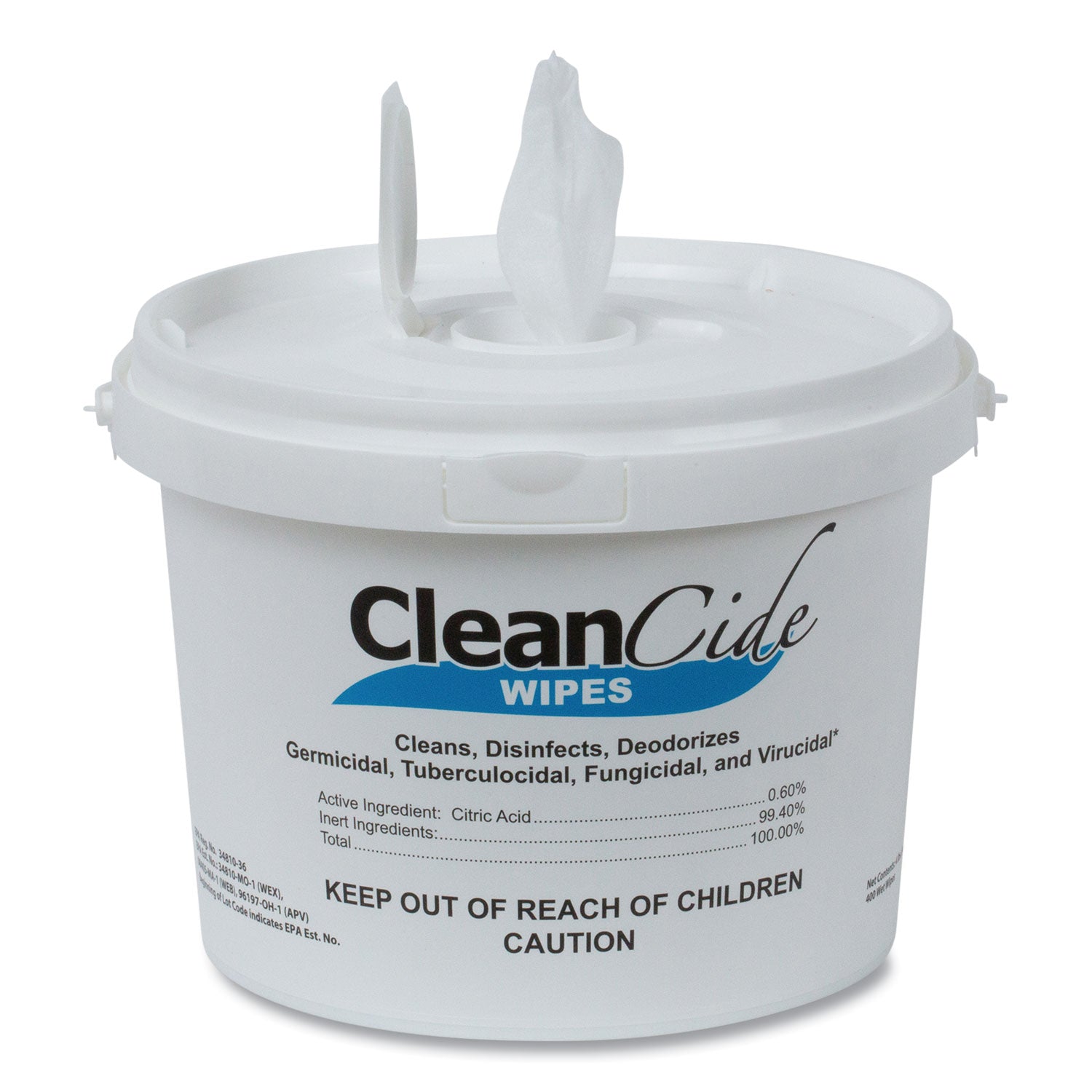 cleancide-disinfecting-wipes-1-ply-8-x-55-fresh-scent-white-400-tub-4-tubs-carton_wxf3130b400dct - 1