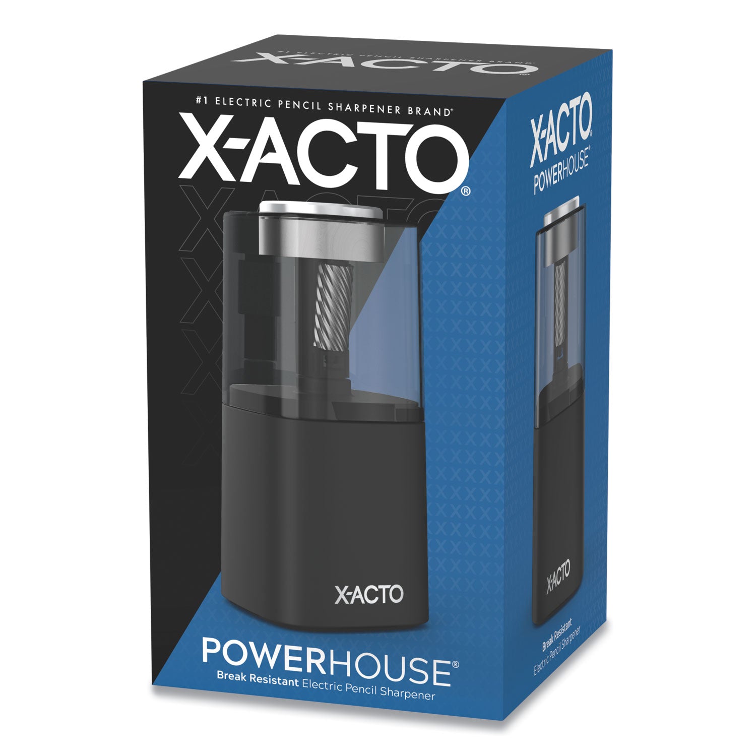 Model 1799 Powerhouse Office Electric Pencil Sharpener, AC-Powered, 3 x 3 x 7, Black/Silver/Smoke
