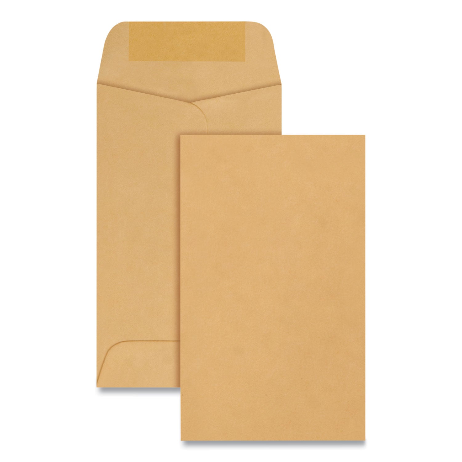 Kraft Coin and Small Parts Envelope, #3, Round Flap, Gummed Closure, 2.5 x 4.25, Brown Kraft, 500/Box - 