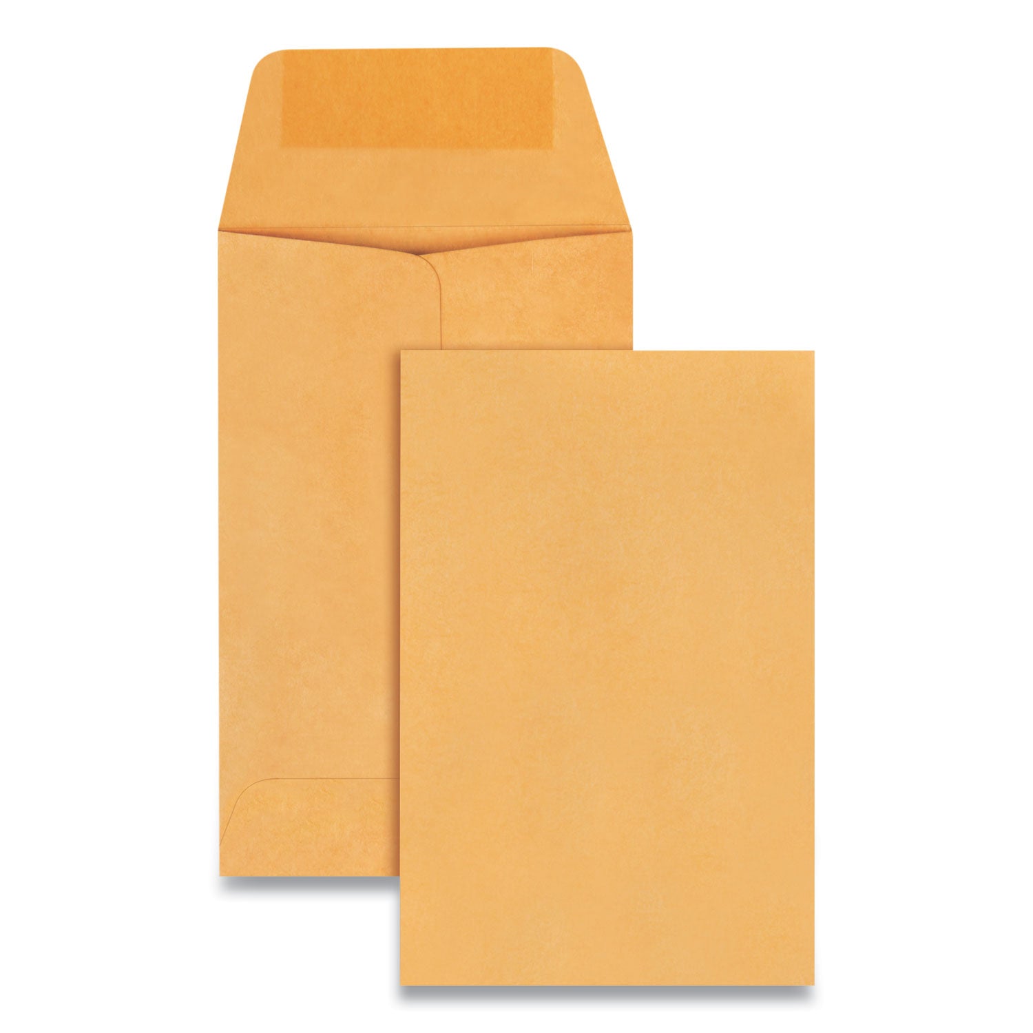 Kraft Coin and Small Parts Envelope, #1, Extended Square Flap, Gummed Closure, 2.25 x 3.5, Brown Kraft, 500/Box - 