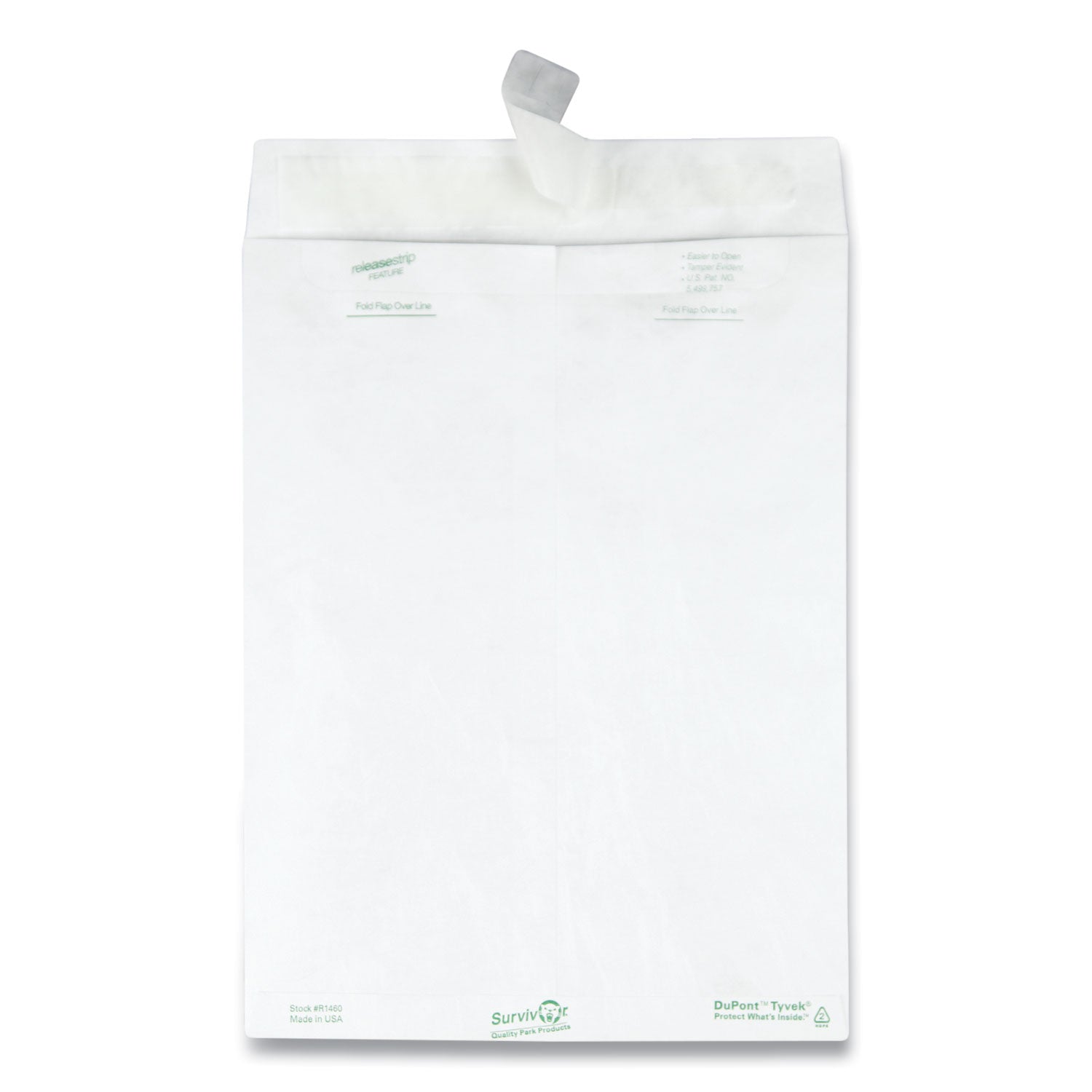 Lightweight 14 lb Tyvek Catalog Mailers, #10 1/2, Square Flap, Redi-Strip Adhesive Closure, 9 x 12, White, 100/Box - 