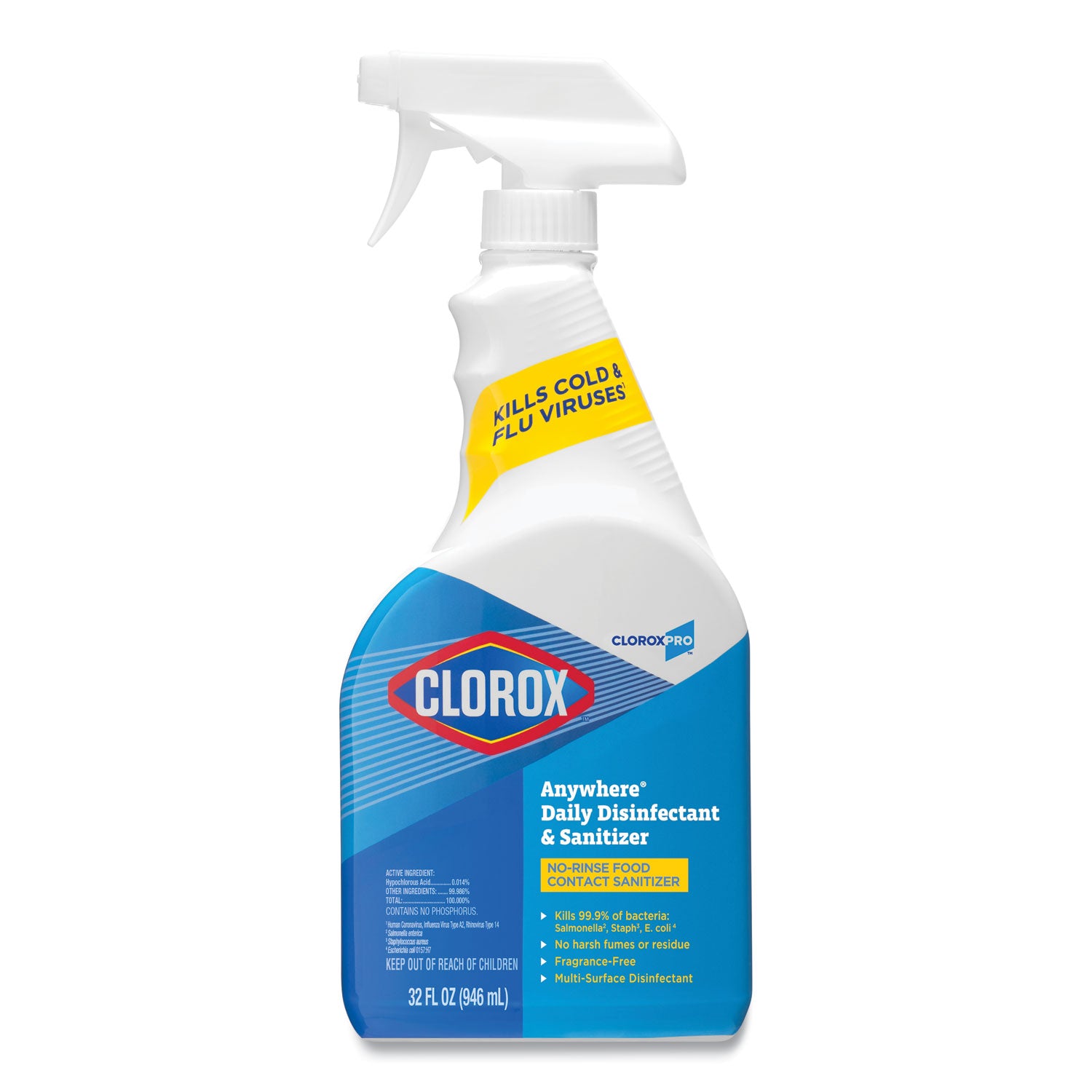 Anywhere Hard Surface Sanitizing Spray, 32 oz Spray Bottle, 12/Carton - 