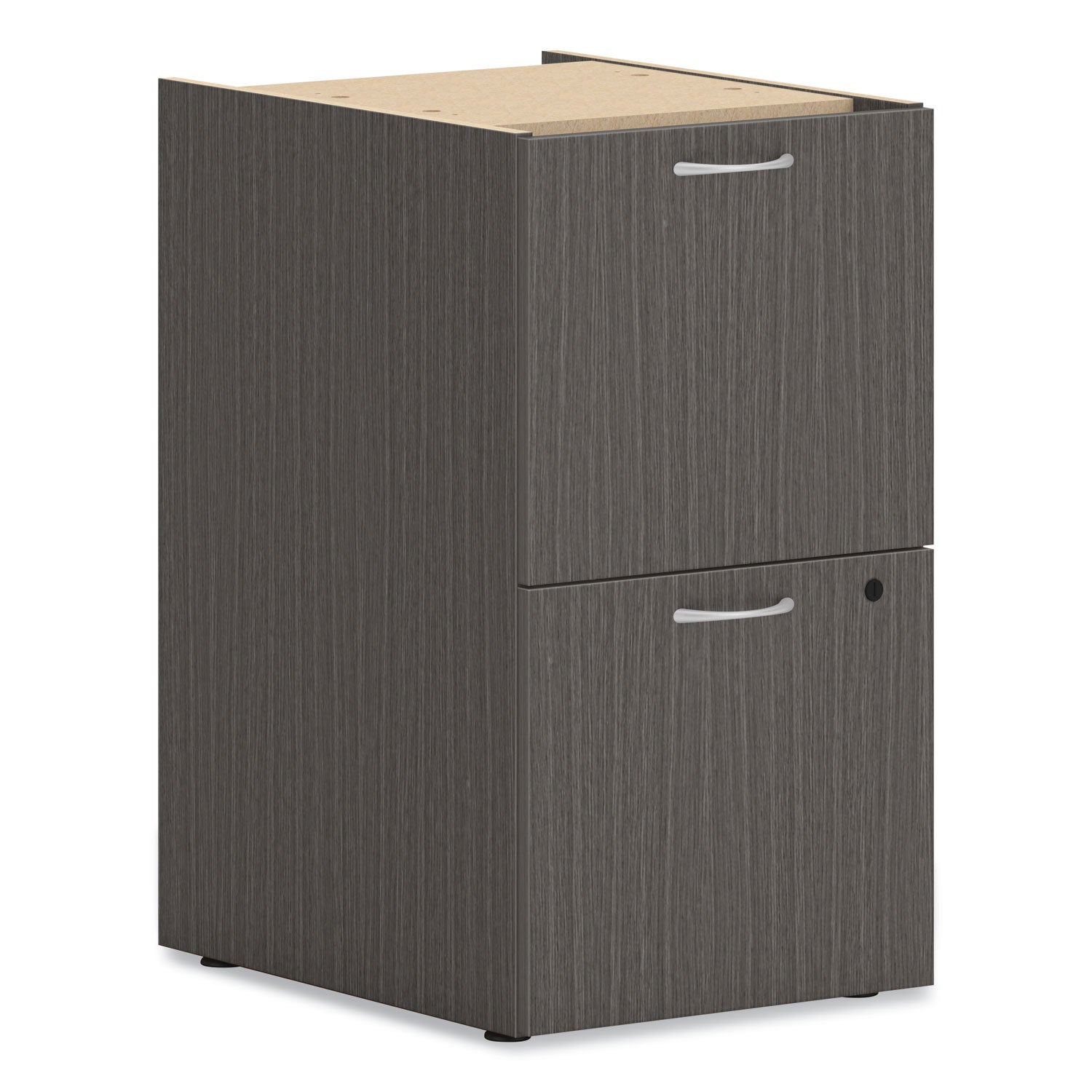 Mod Support Pedestal, Left or Right, 2 Legal/Letter-Size File Drawers, Slate Teak, 15" x 20" x 28