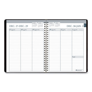 Recycled Weekly Appointment Book Ruled without Appointment Times, 8.75 x 6.88, Black Cover, 12-Month (Jan to Dec): 2024 - 