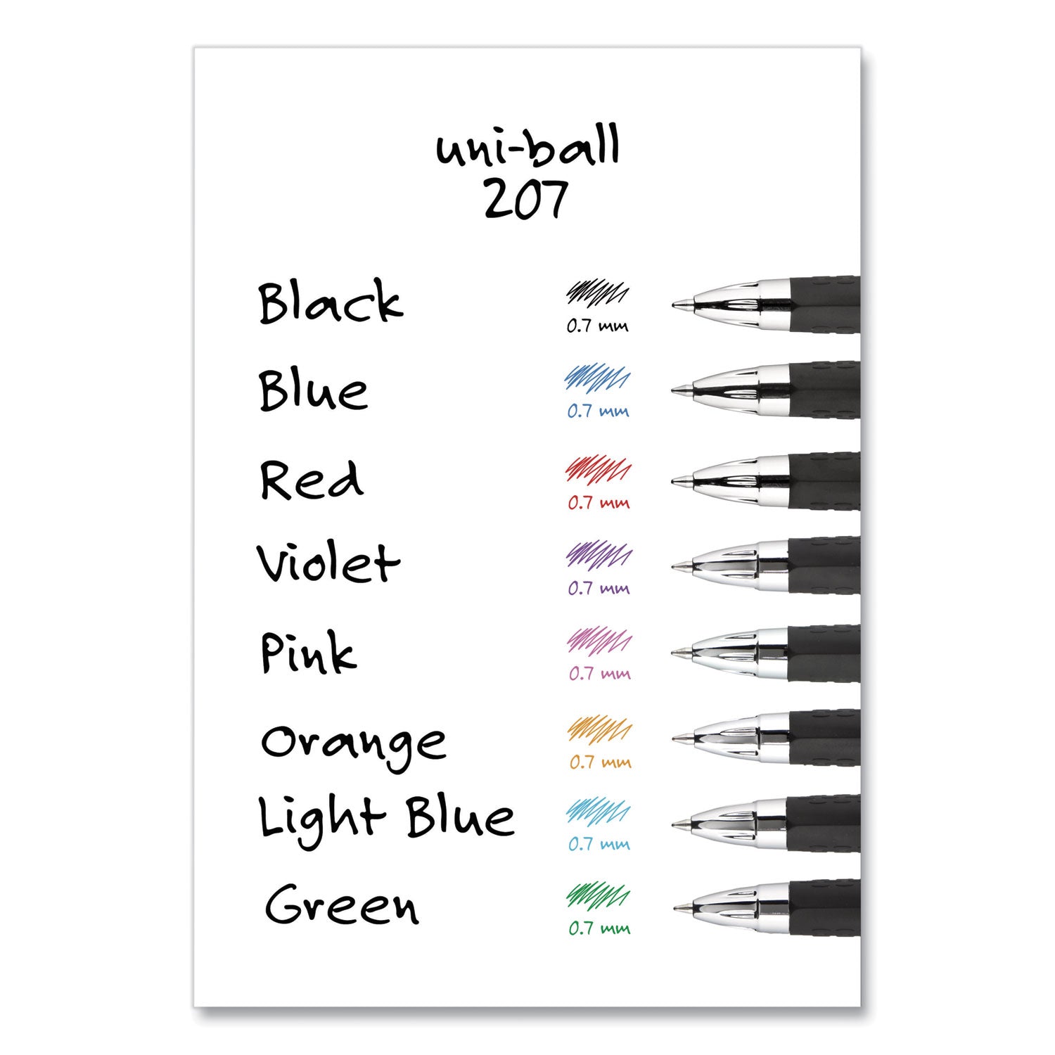 signo-207-gel-pen-retractable-medium-07-mm-blue-ink-smoke-black-blue-barrel-4-pack_ubc45532pp - 4