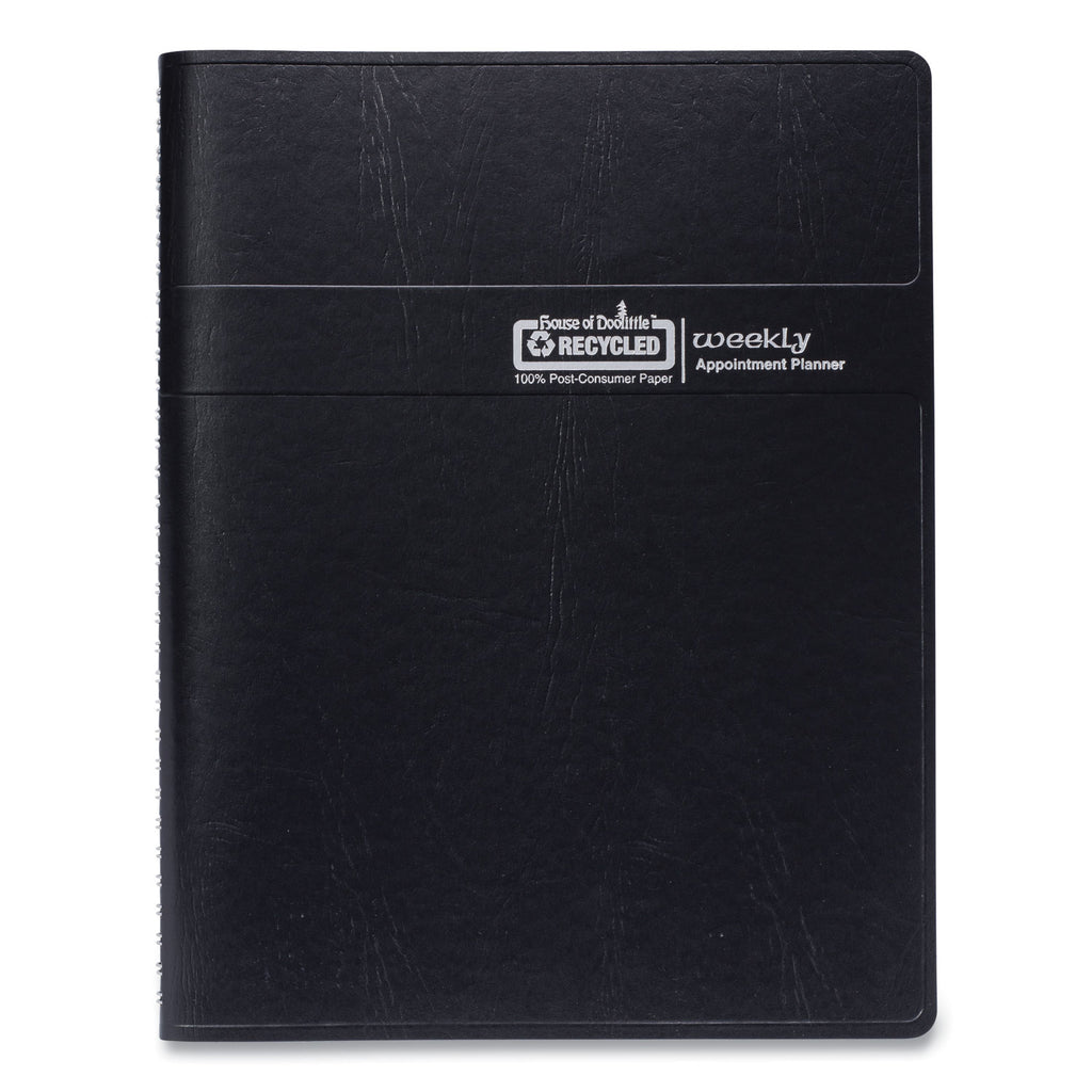 Recycled Weekly Appointment Book Ruled without Appointment Times, 8.75 x 6.88, Black Cover, 12-Month (Jan to Dec): 2024 - 