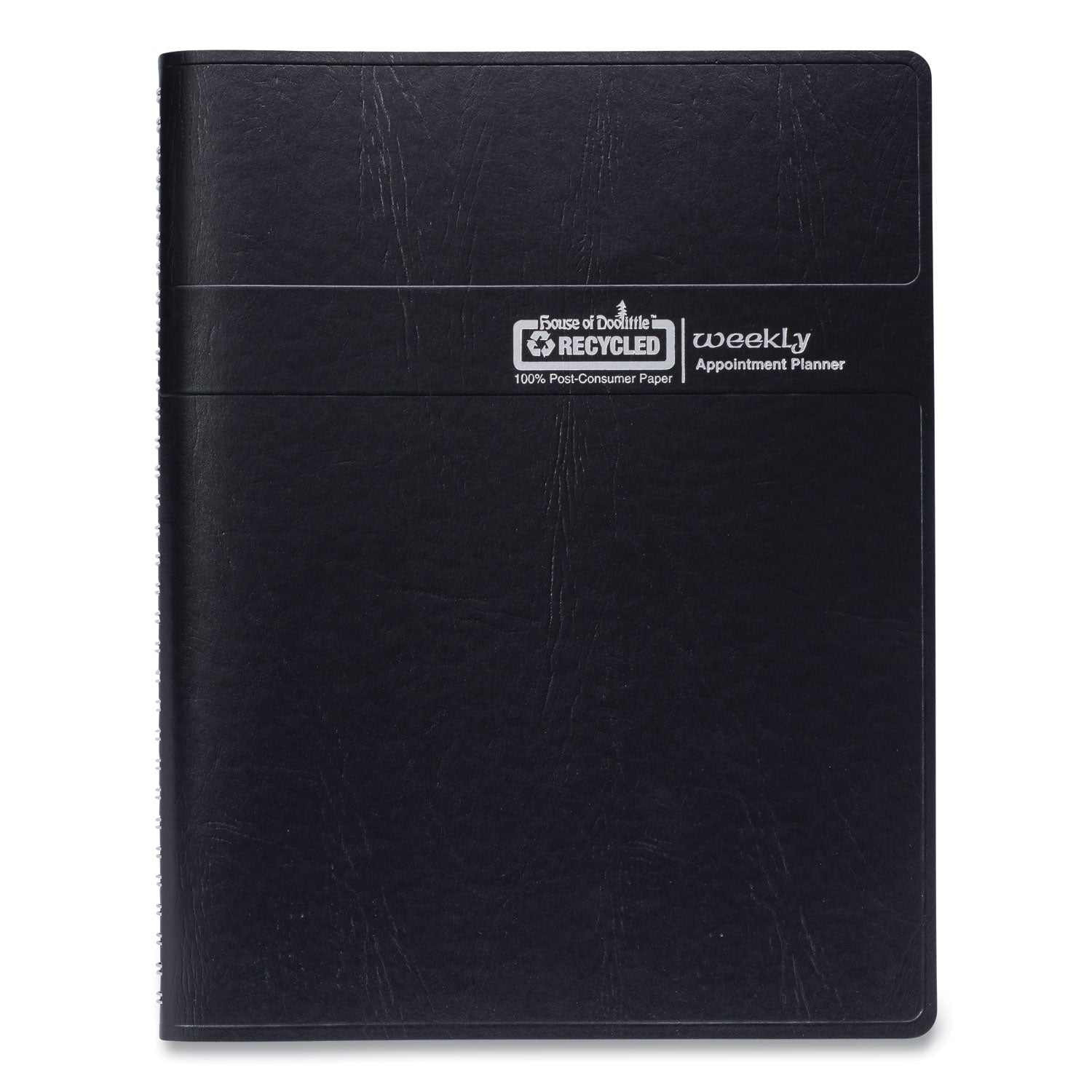 Recycled Weekly Appointment Book Ruled without Appointment Times, 8.75 x 6.88, Black Cover, 12-Month (Jan to Dec): 2024 - 