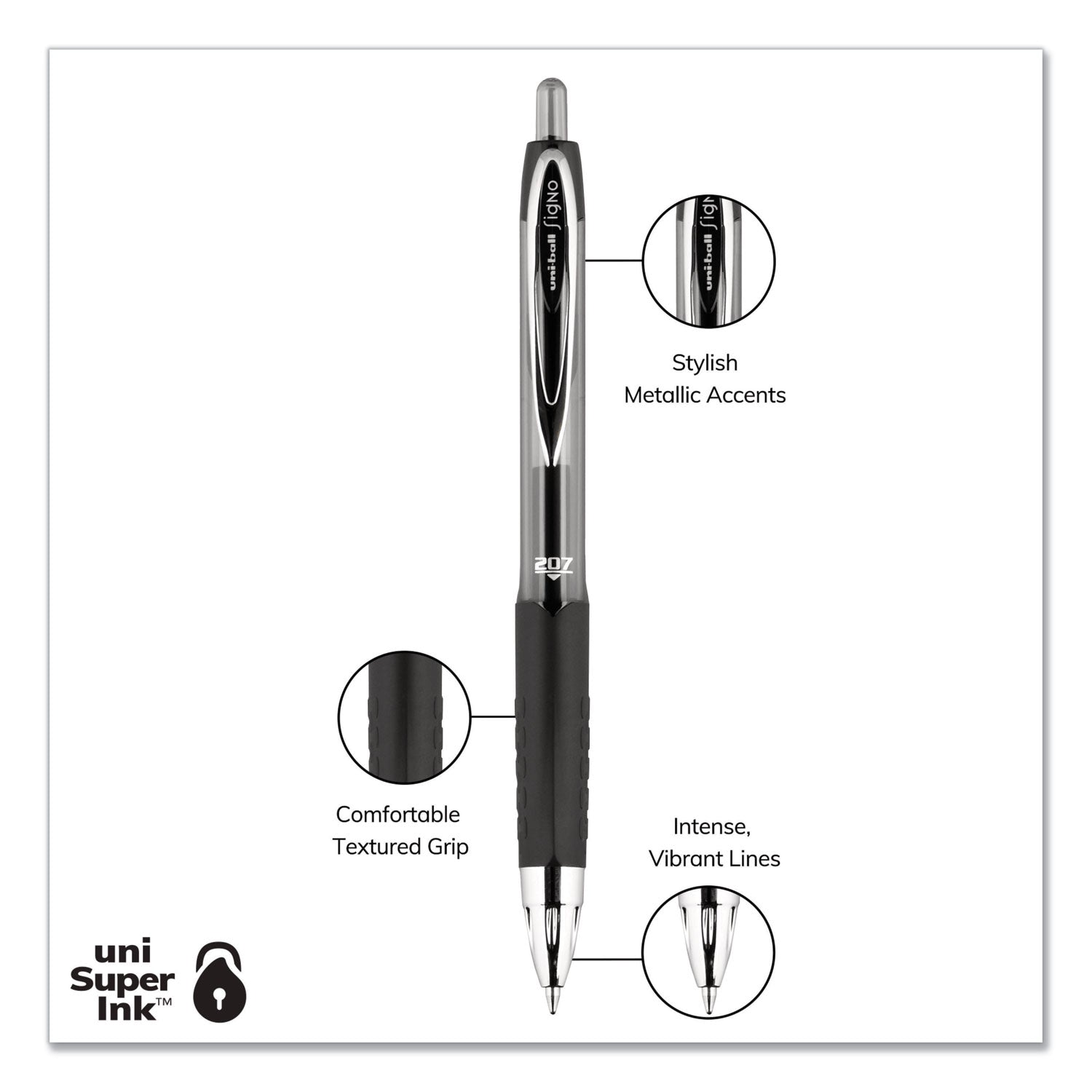 signo-207-gel-pen-retractable-medium-07-mm-blue-ink-smoke-black-blue-barrel-4-pack_ubc45532pp - 3