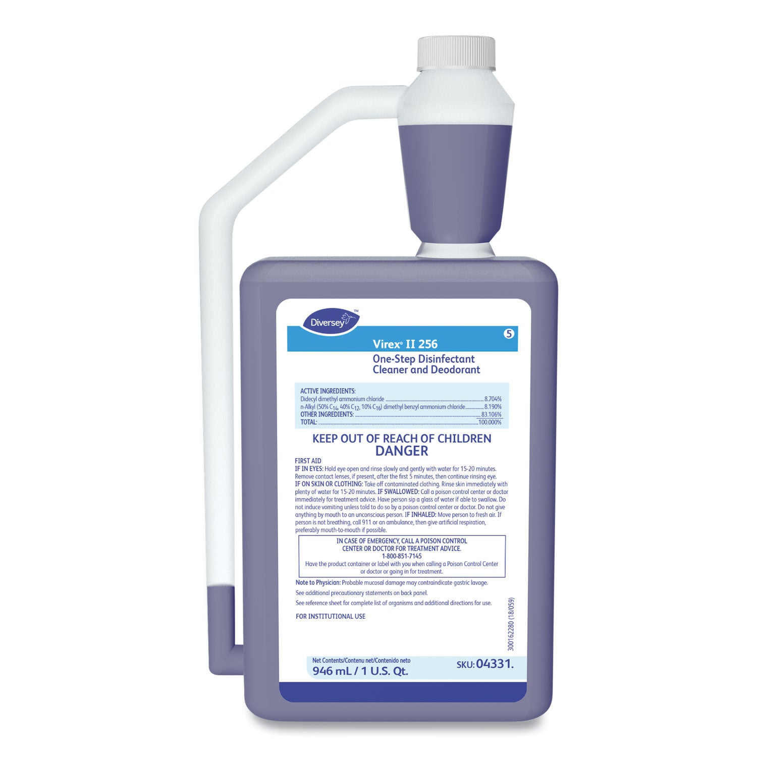 virex-ii-256-one-step-disinfectant-cleaner-deodorant-mint-32oz-bottle6-crtn_dvs04331 - 1